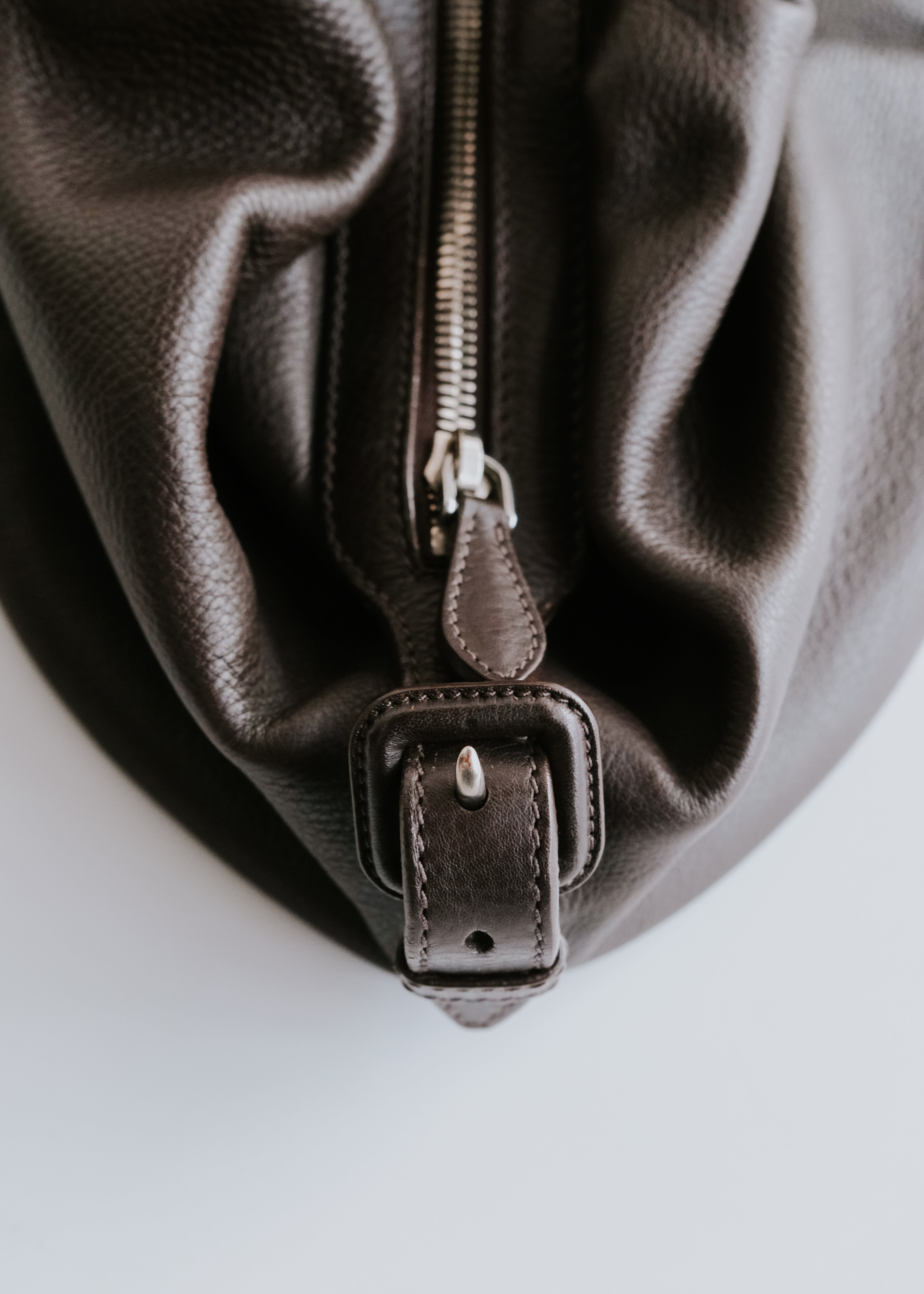 00's JIL SANDER gathered leather top handle bag