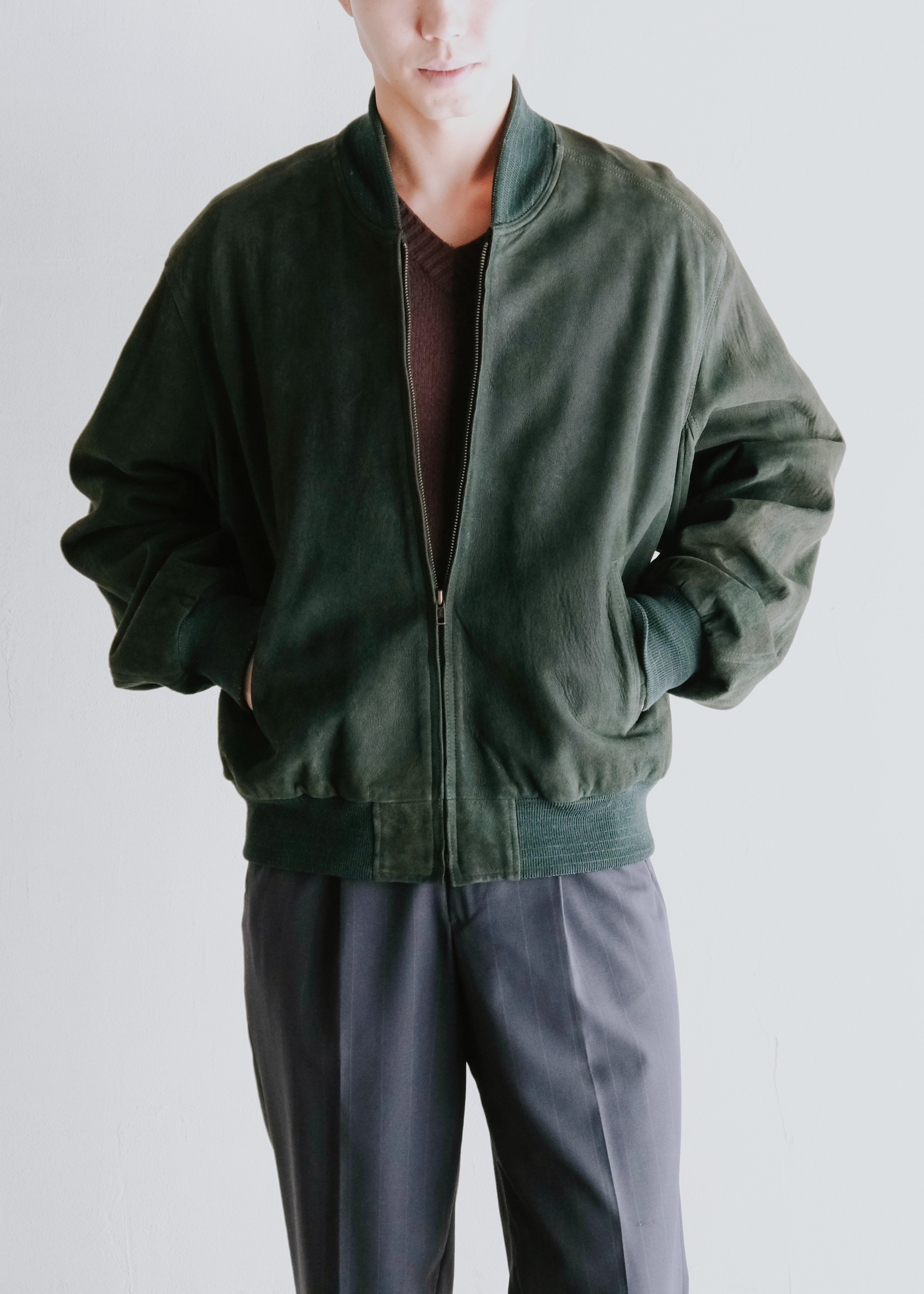 80-90's COACH suede leather bomber jacket