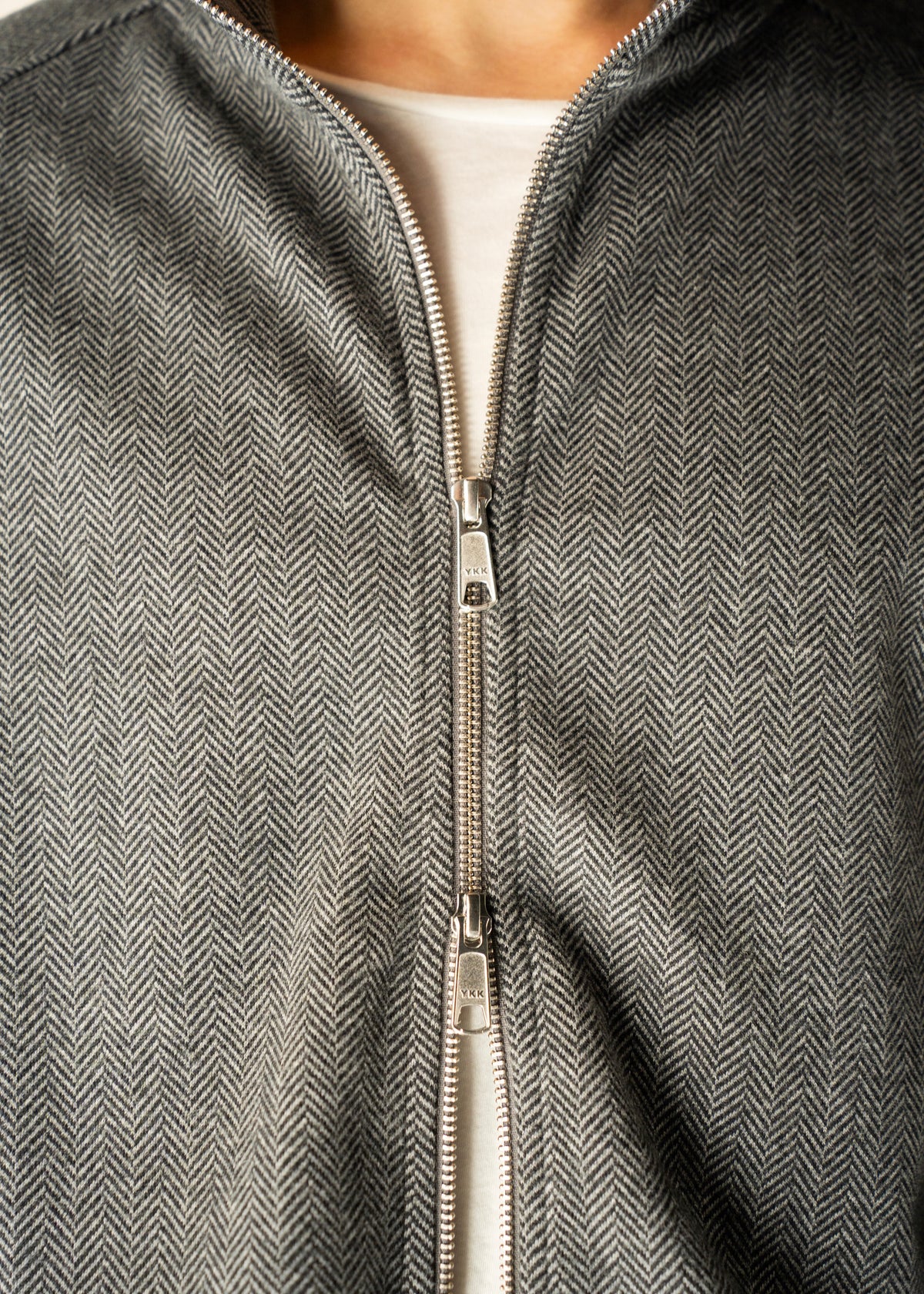 mfpen 26AW Leisure Zip Up / Grey Herringbone