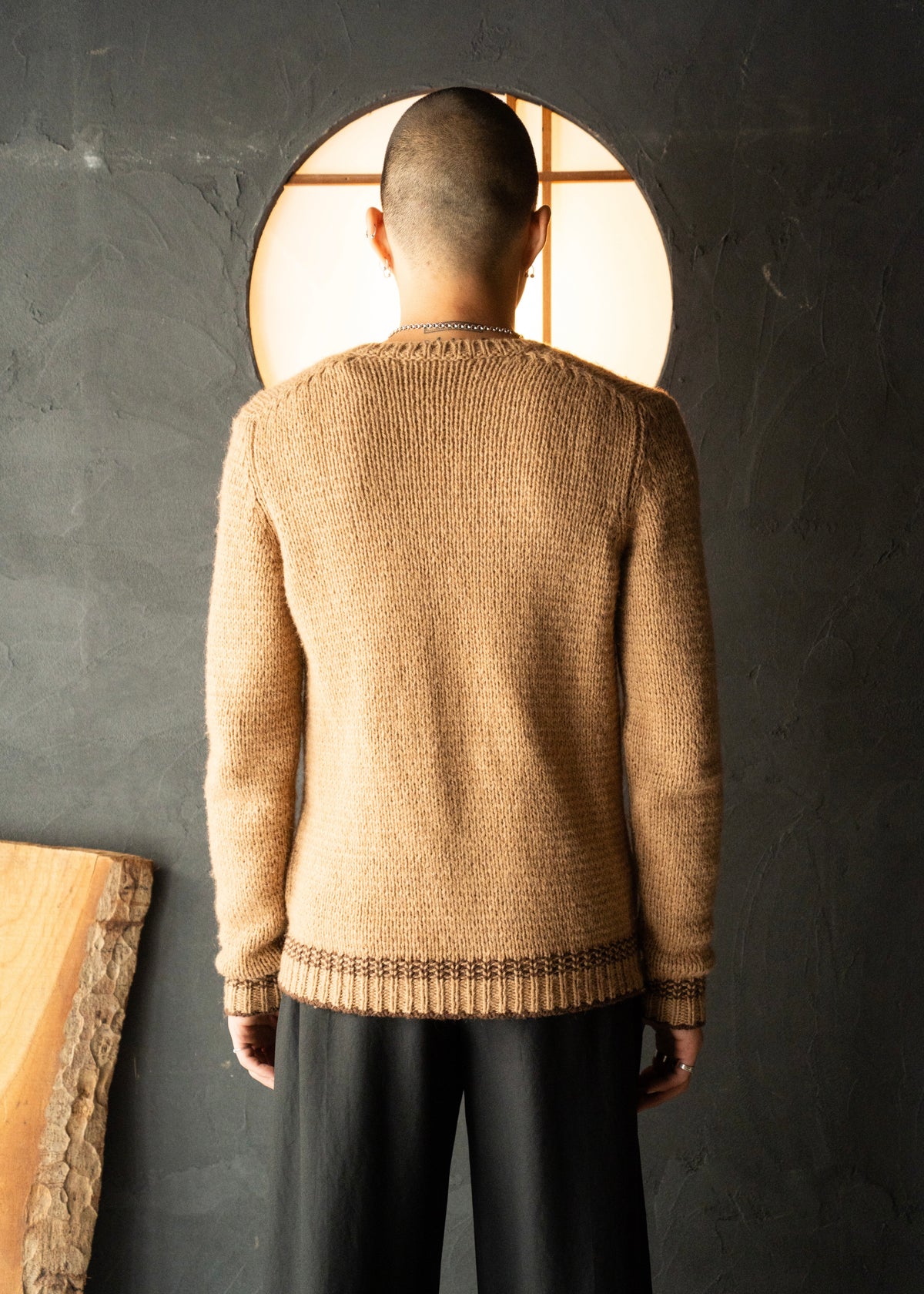 PRADA 2015SS contrast trim v-neck knit