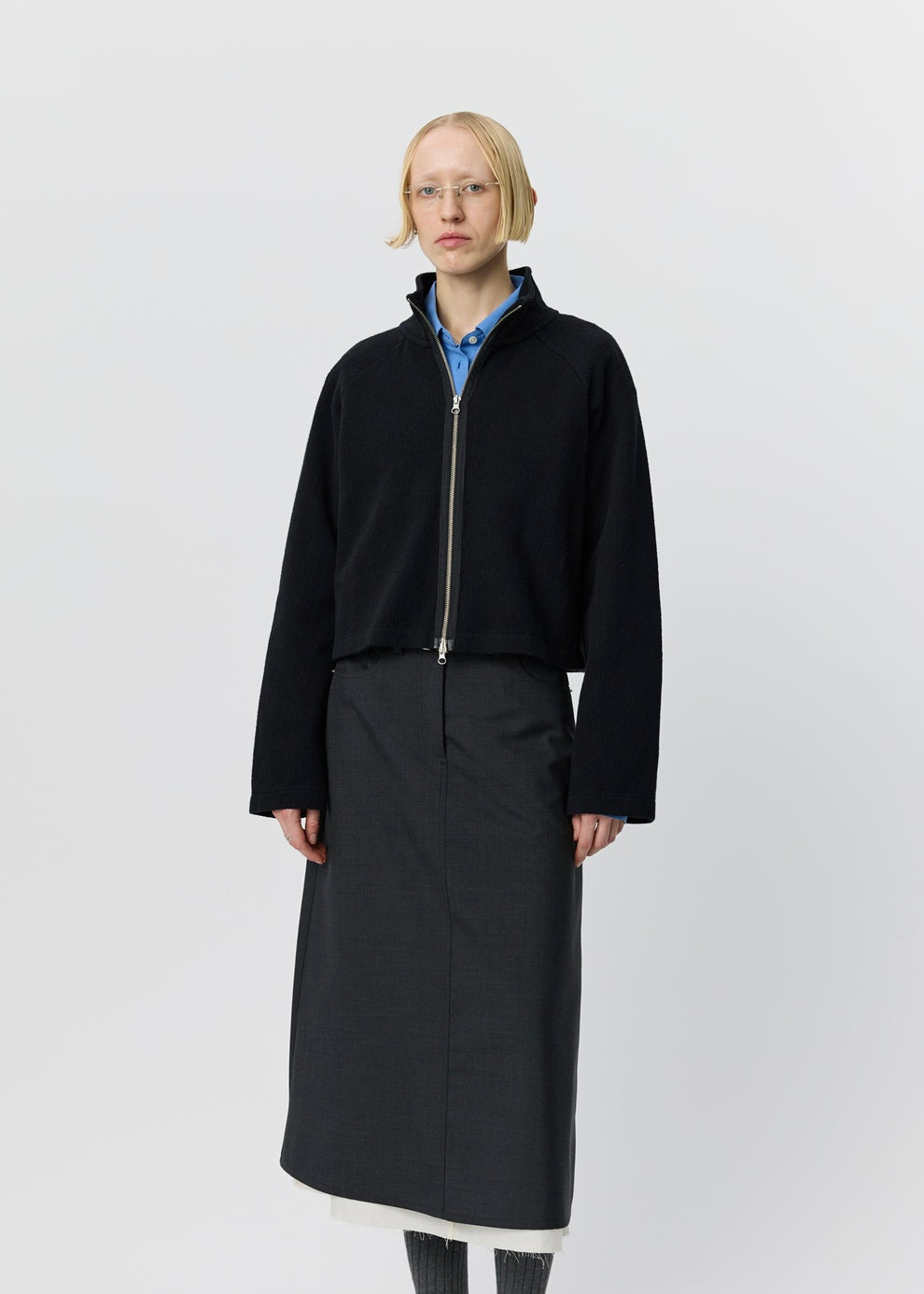 mfpen 26AW Cropped Leisure Zip Up Black メンズ