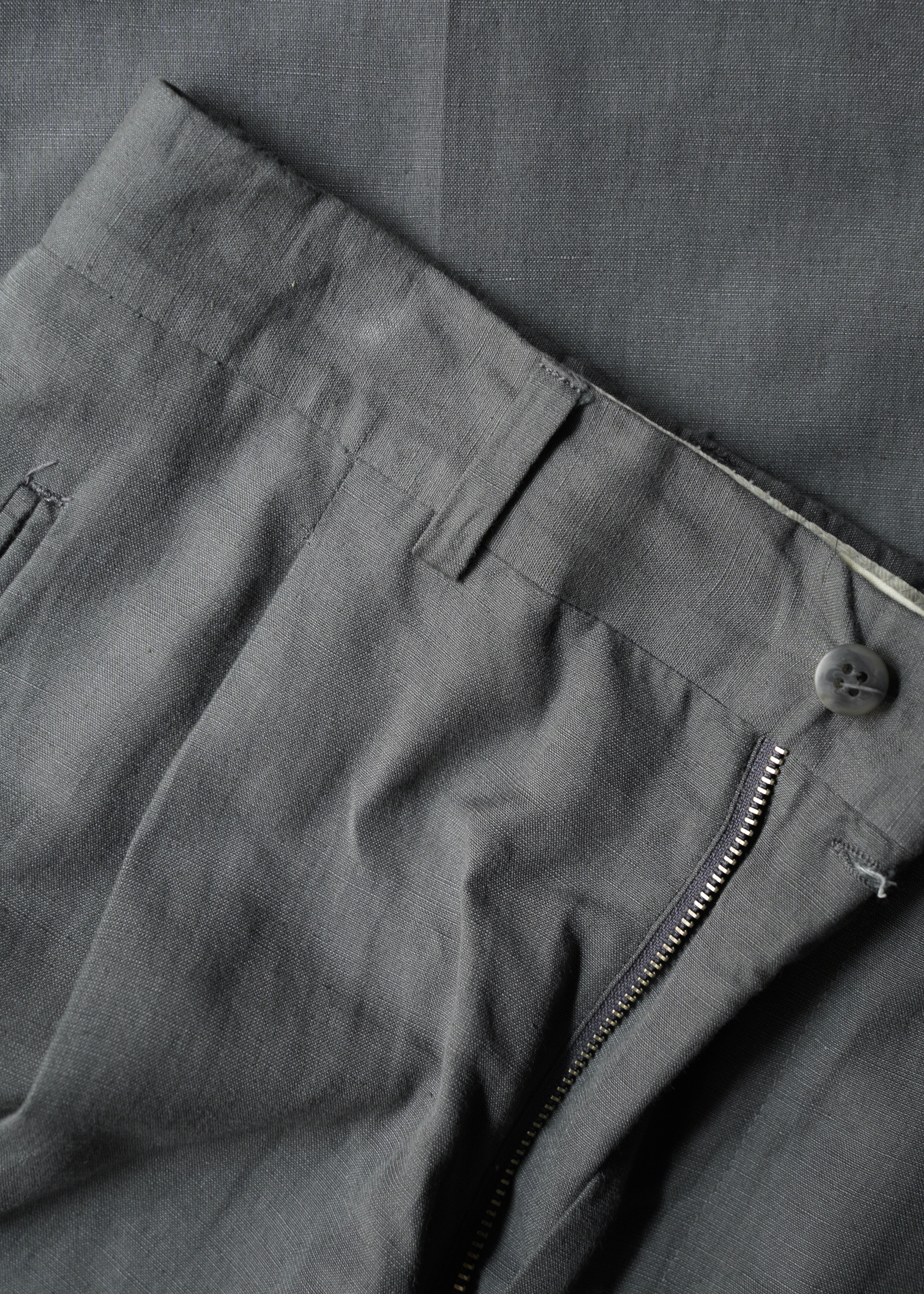 00’s ARMANI COLLEZIONI center crease cotton blend linen pants