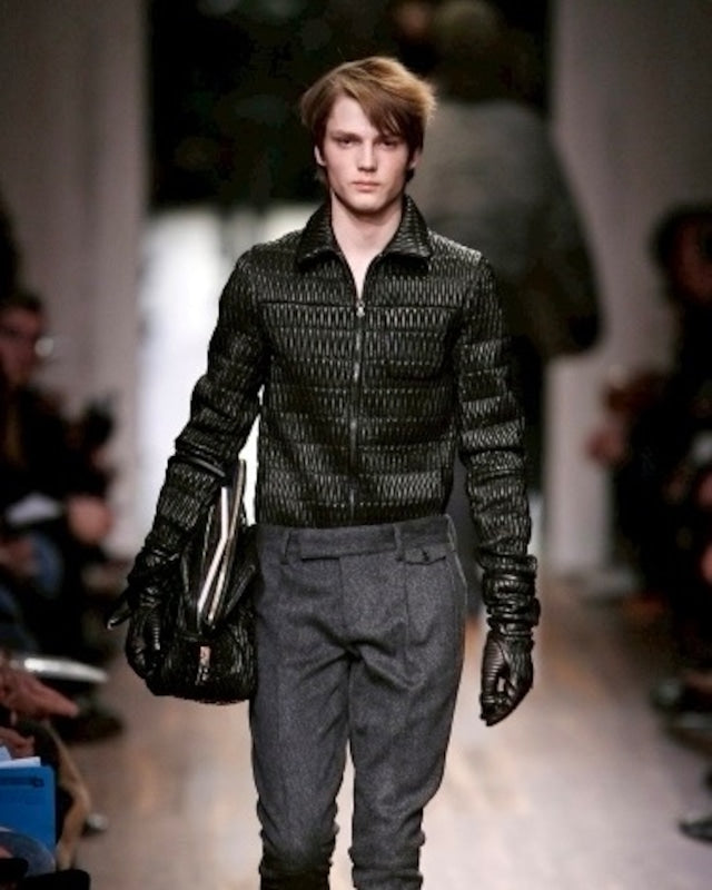 PRADA 06AW double zip pleats leather jacket