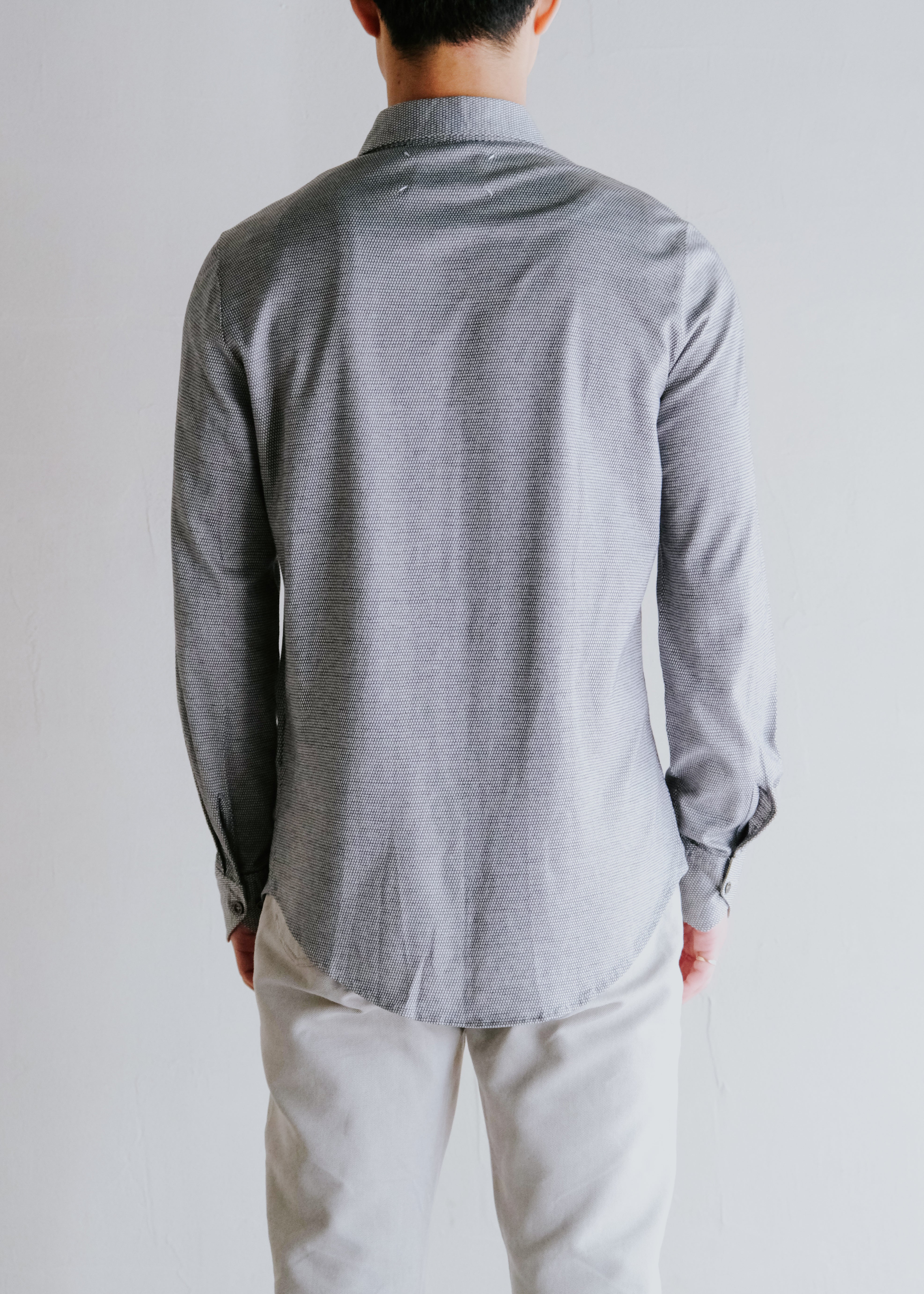MARTIN MARGIELA 05AW geometric design cotton regular collar shirt