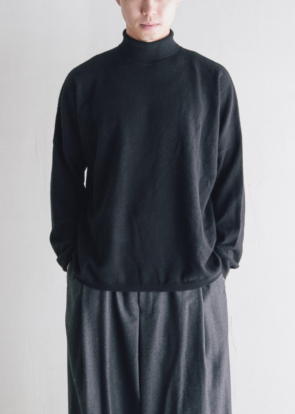 JEANPAULKNOTT 26AW TURTLE NECK SWEATER MILANO KNIT / BLACK