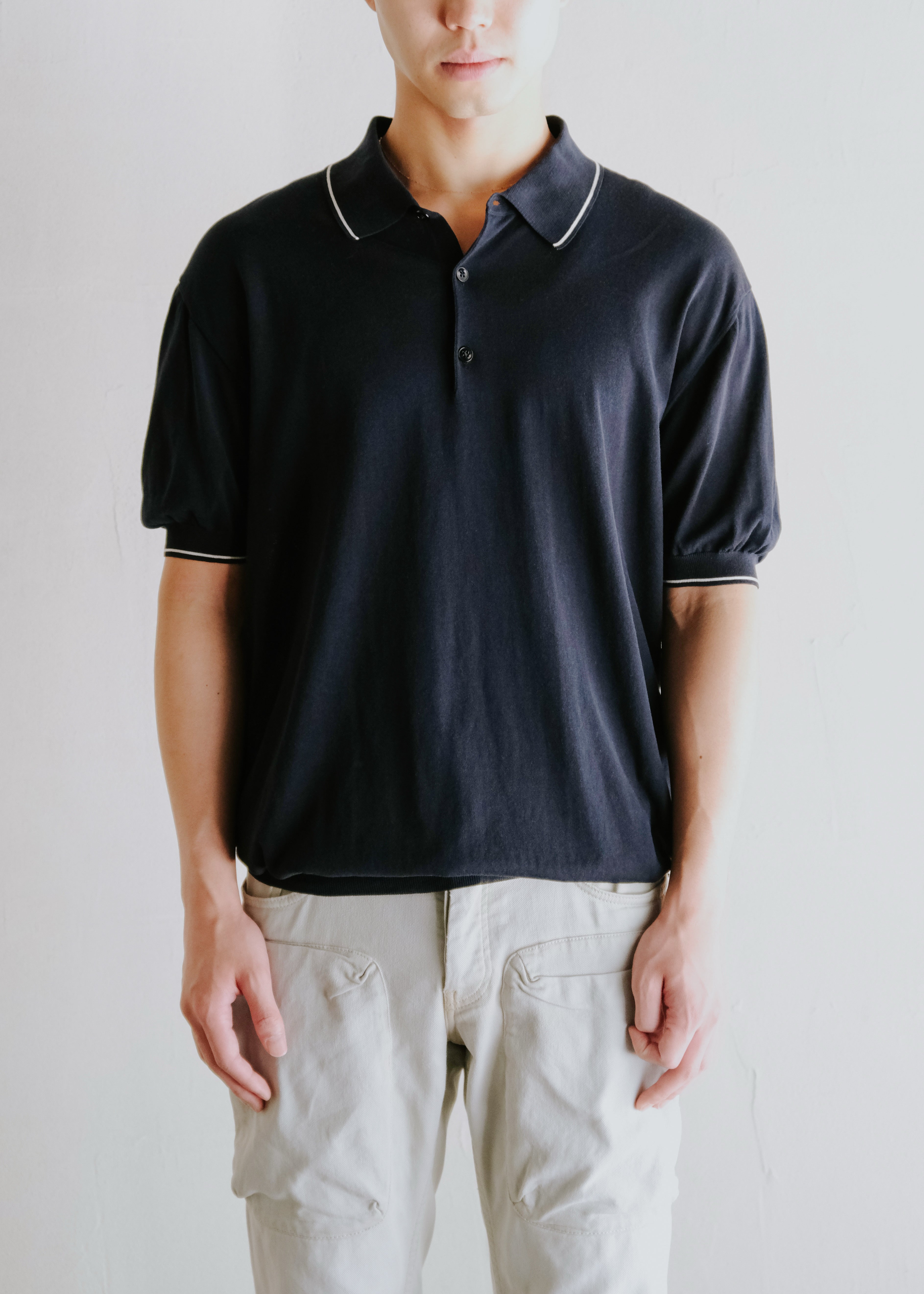 00-10's HERMÈS light cotton lined polo shirt