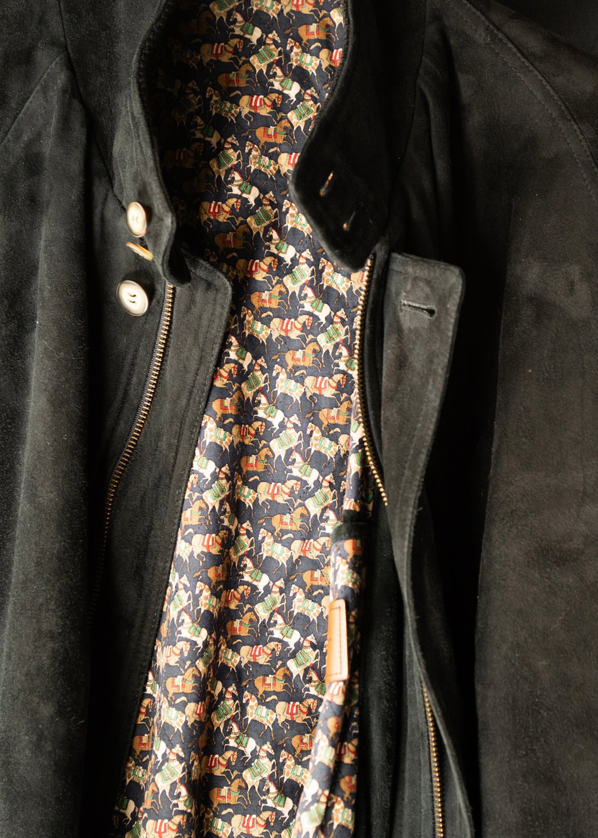 90-00’s Salvatore Ferragamo suede leather valstar jacket