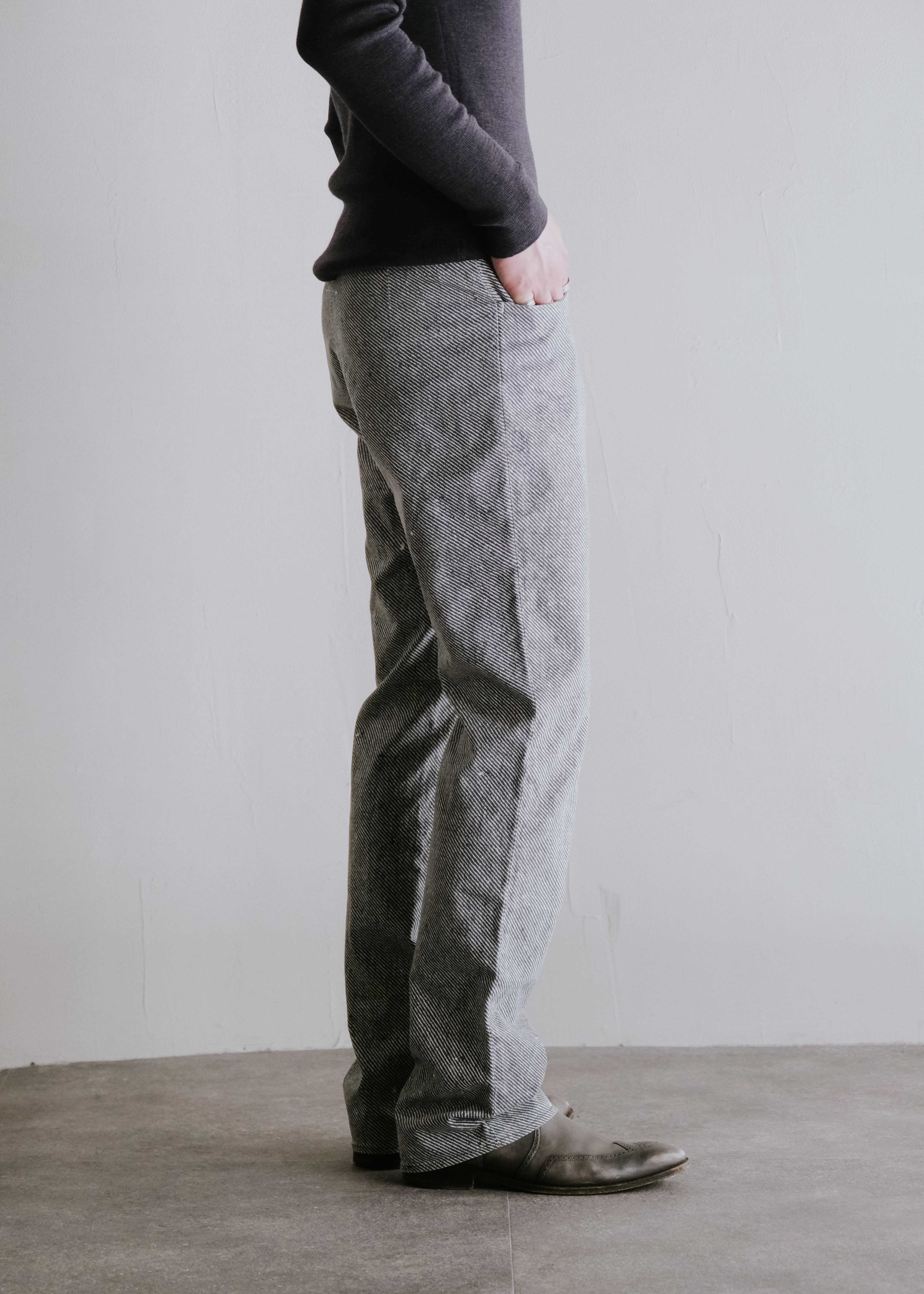 MARTIN MARGIELA マルタンマルジェラ 10 CORSO COMO テンコルソコモ 別注 ⑥ 2004SS スリム ストライプ ブーツカット コットントラウザー アーカイブ ヴィンテージ メンズ