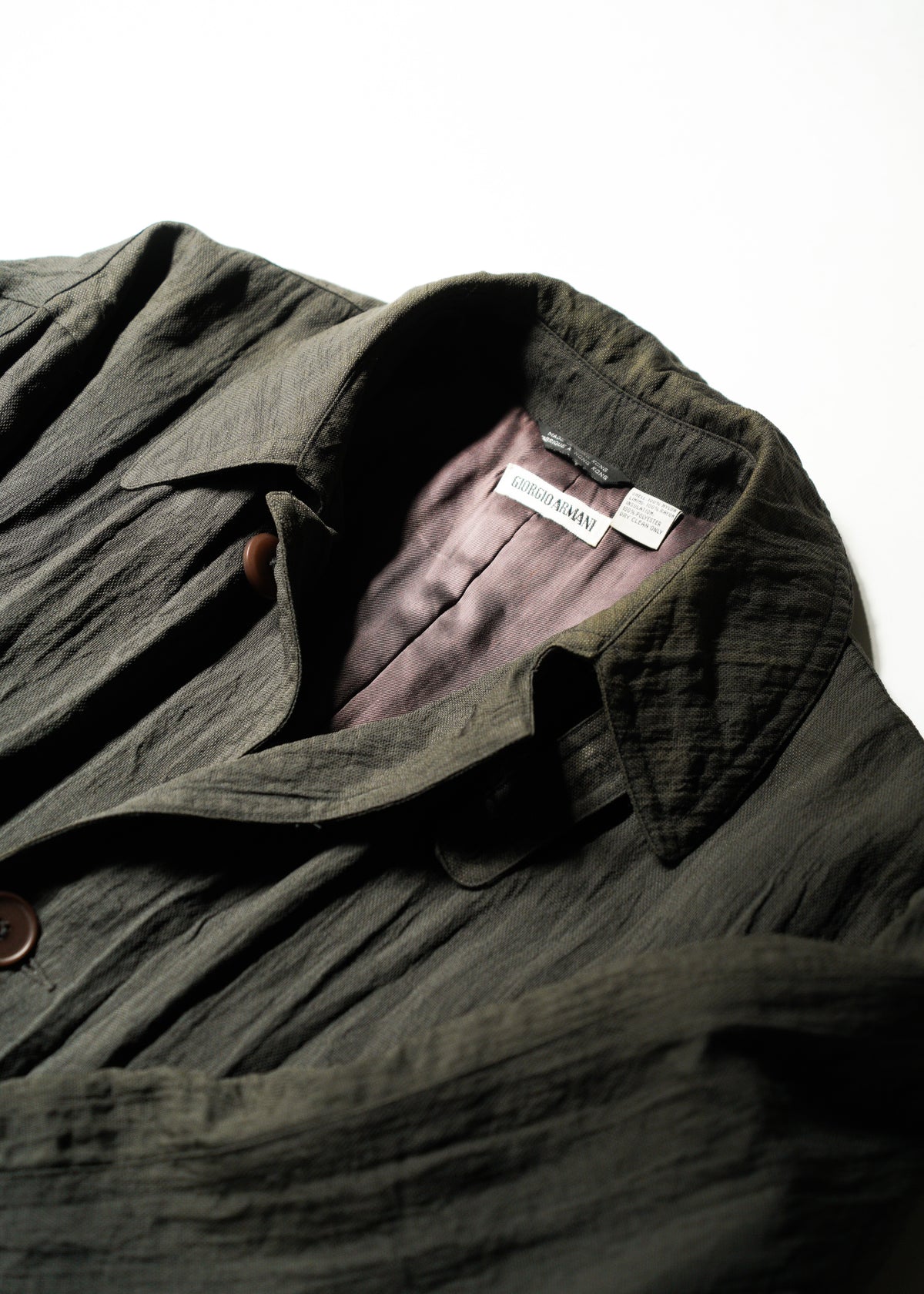 70-80’s GIORGIO ARMANI linen balmacaan coat