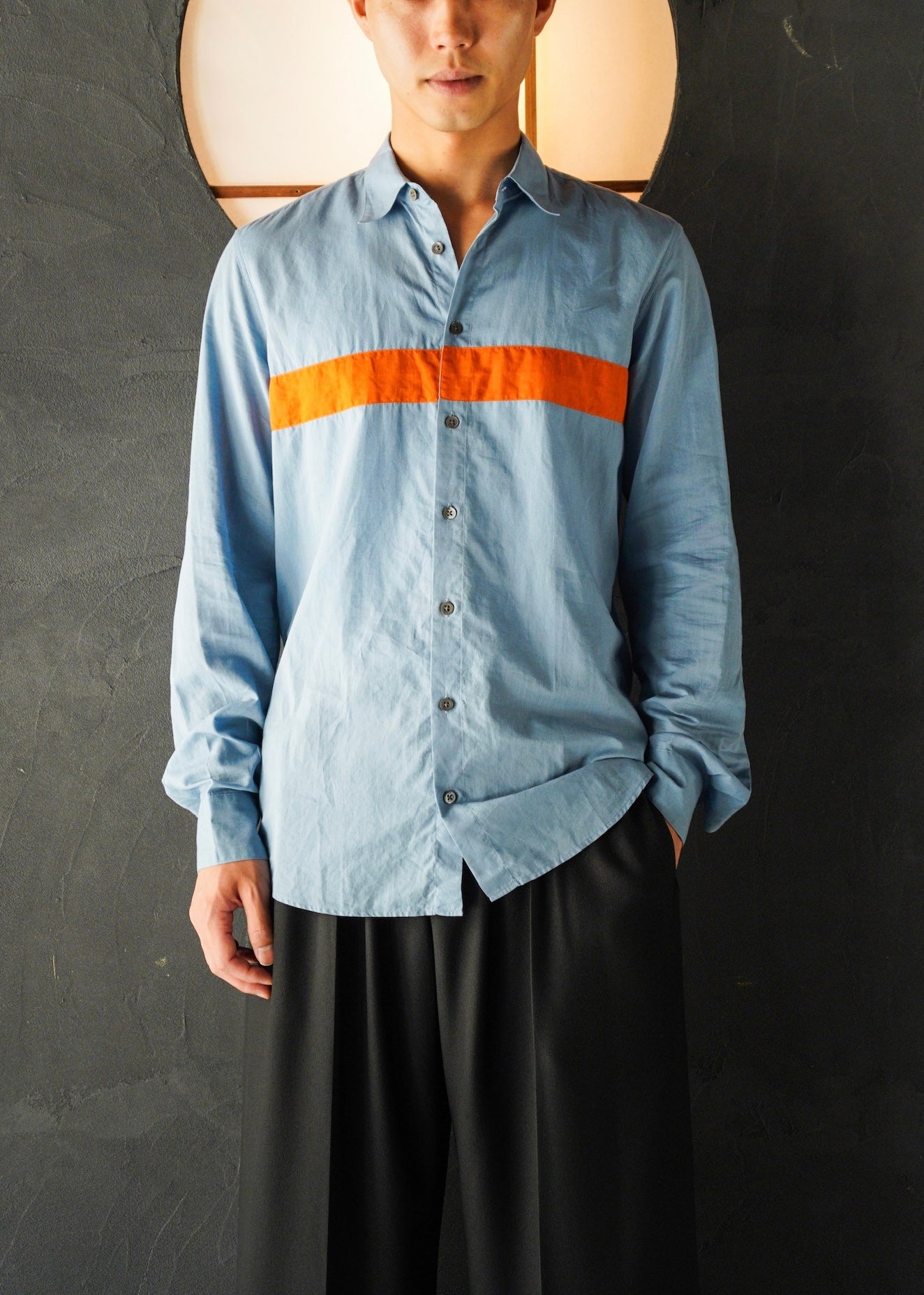 DRIES VAN NOTEN 13SS line color cotton shirt