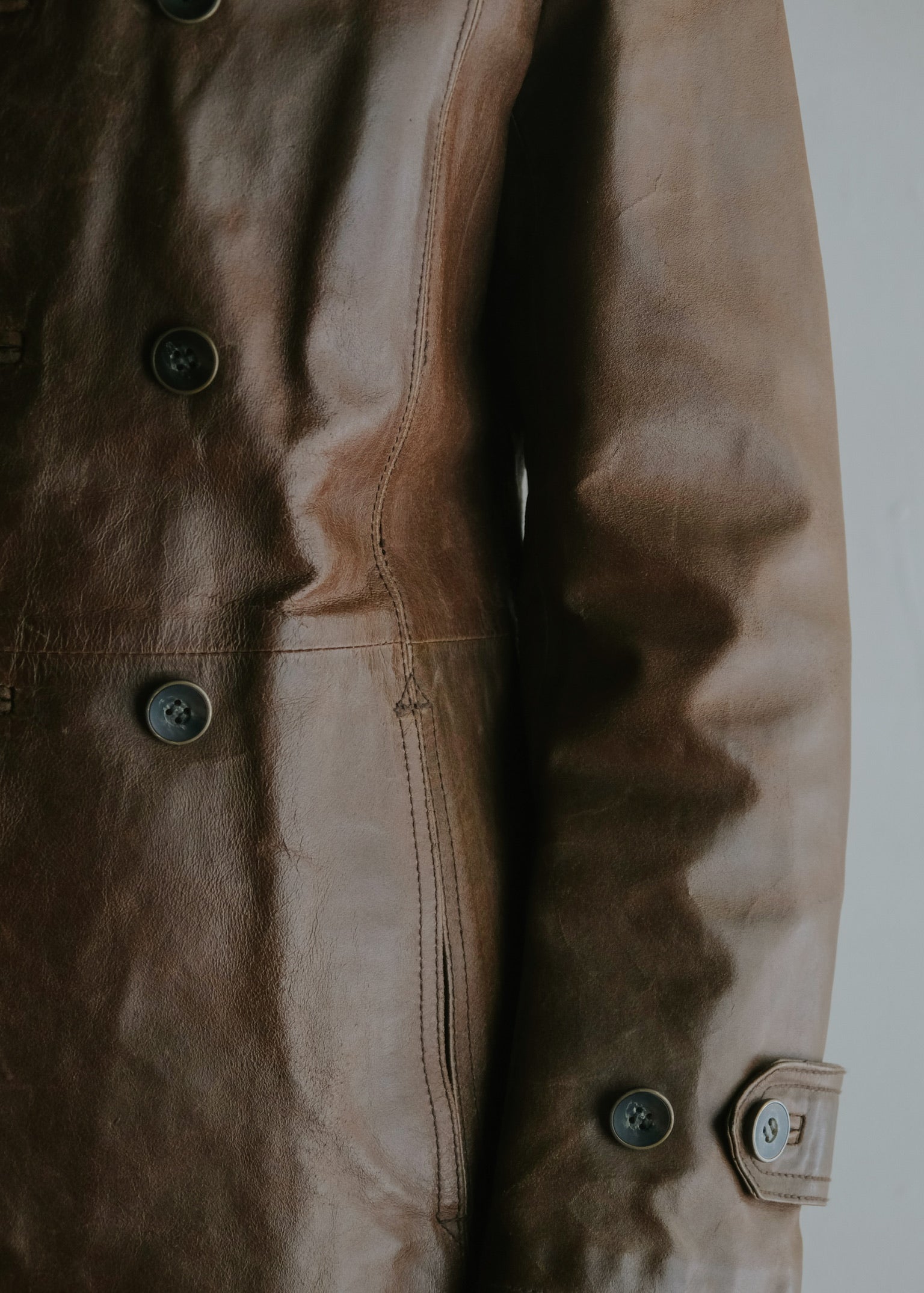 90’s MONSIEUR NICOLE cow leather pea coat