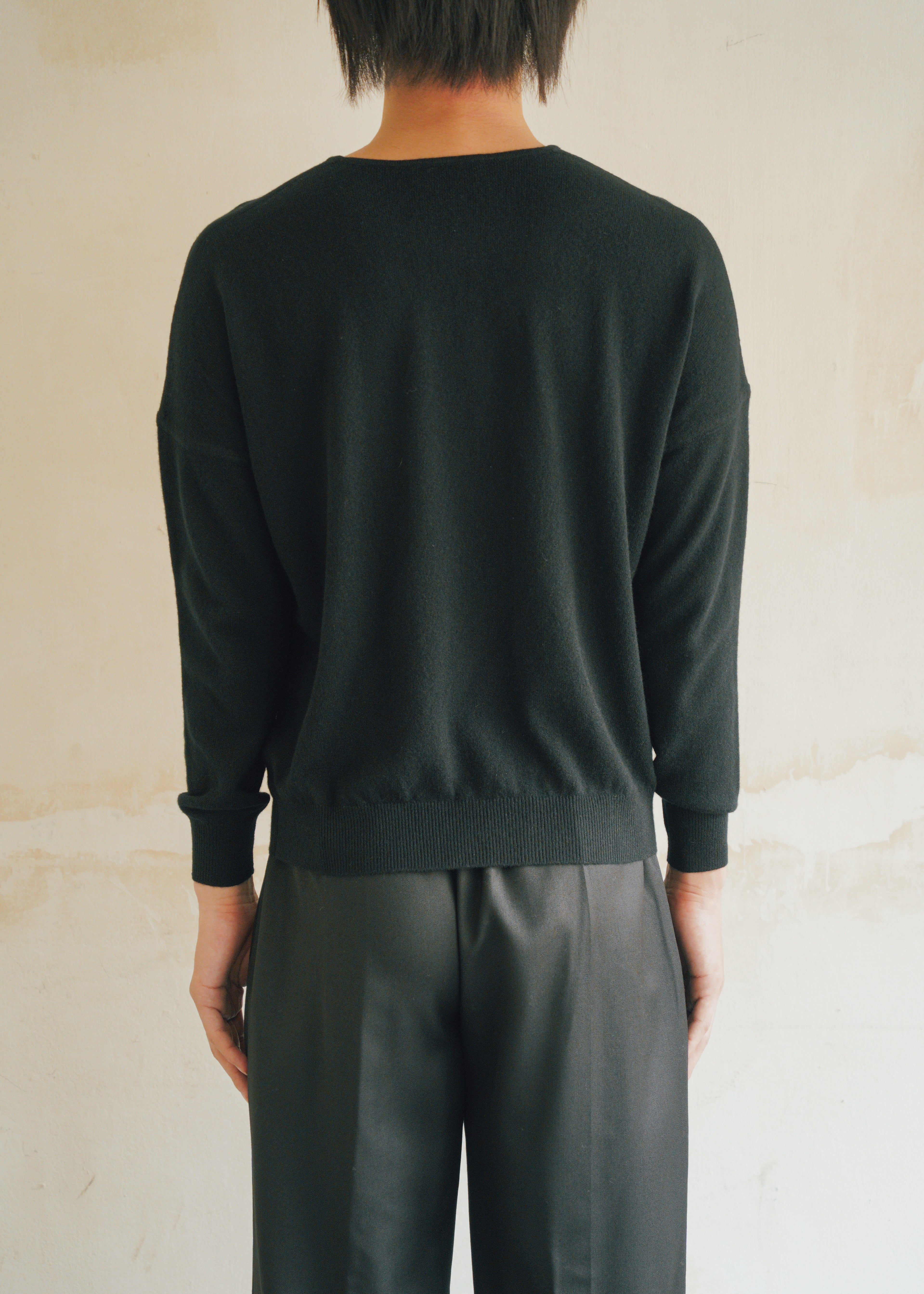 JEANPAULKNOTT ジャンポールノット 26AW カシミヤ 100% Cashmere ROUND NECK SWETER BLACK メンズ