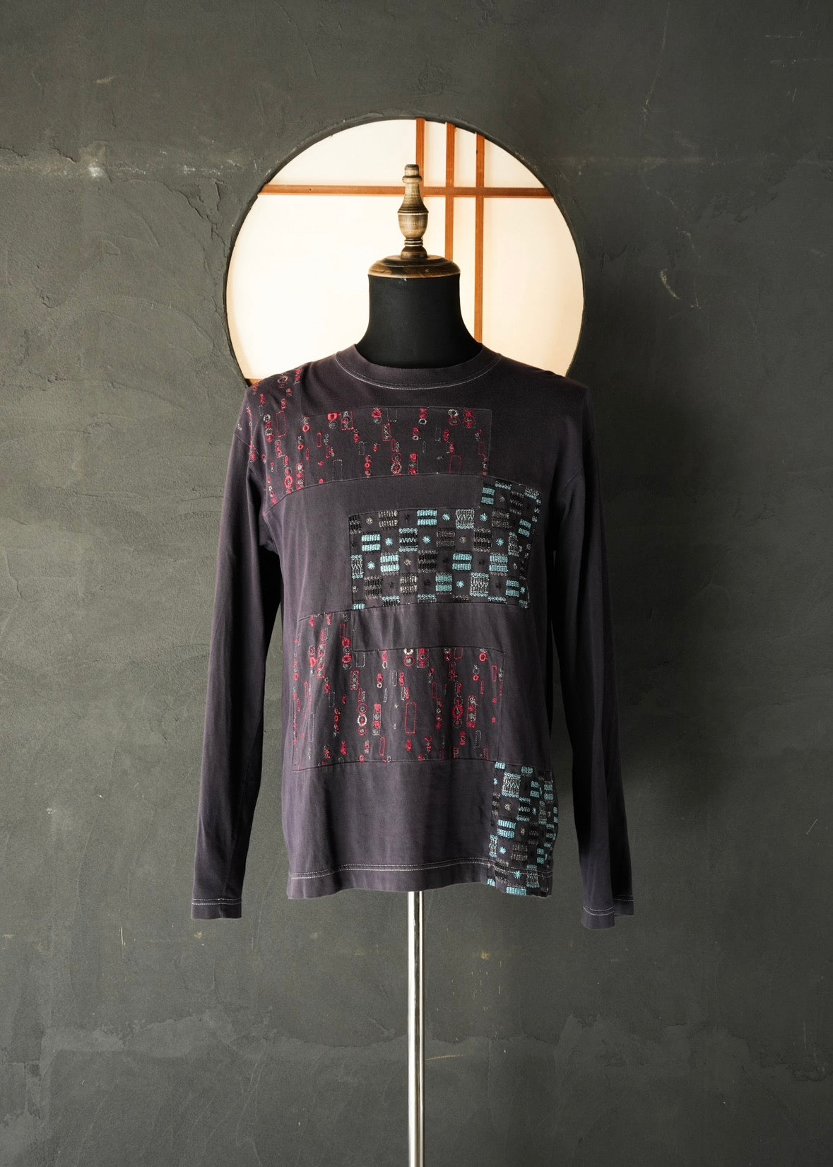 COMME des GARÇONS HOMME AD2002 embroidered panel long sleeve T-Shirt