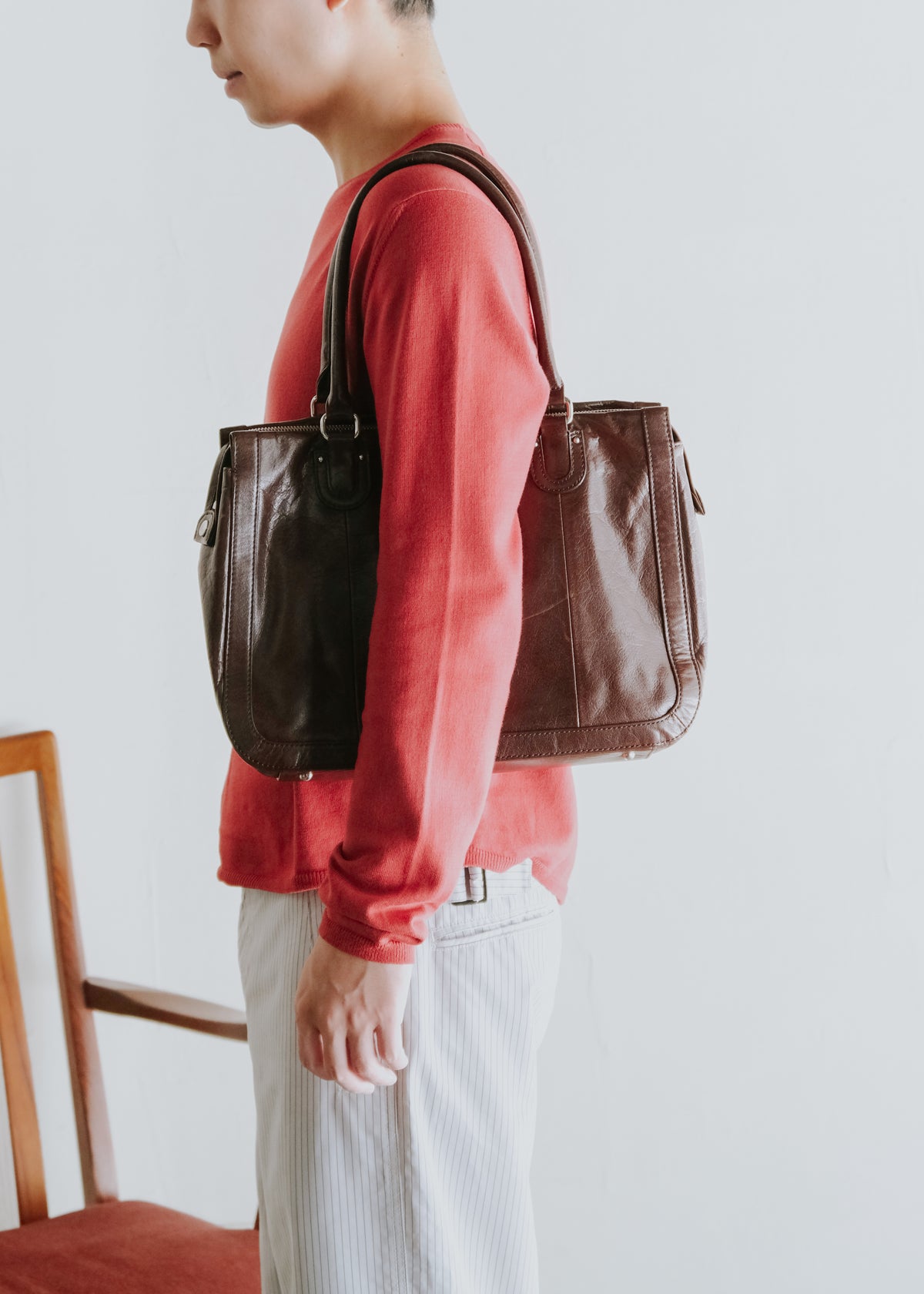 00-10's agnes b. VOYAGE leather duffel bag