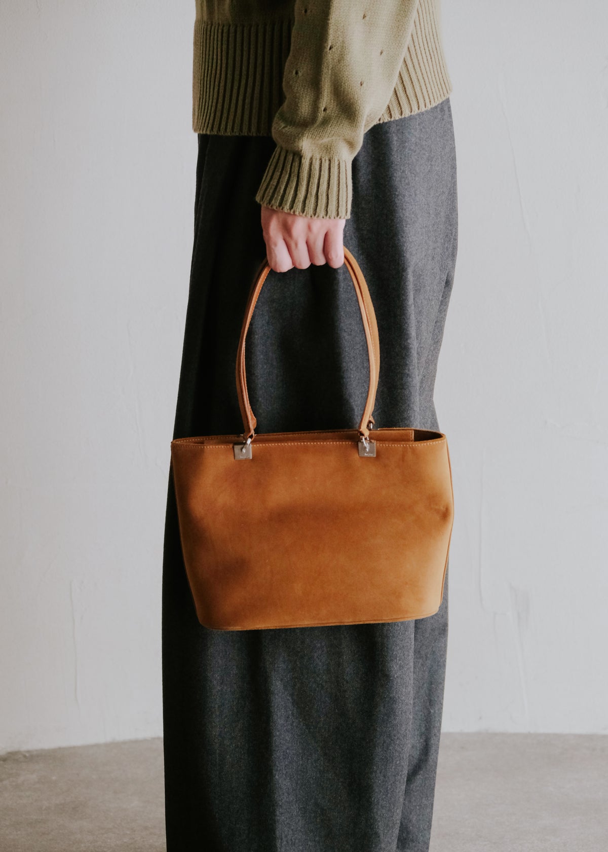 Salvatore Ferragamo suede leather hand bag