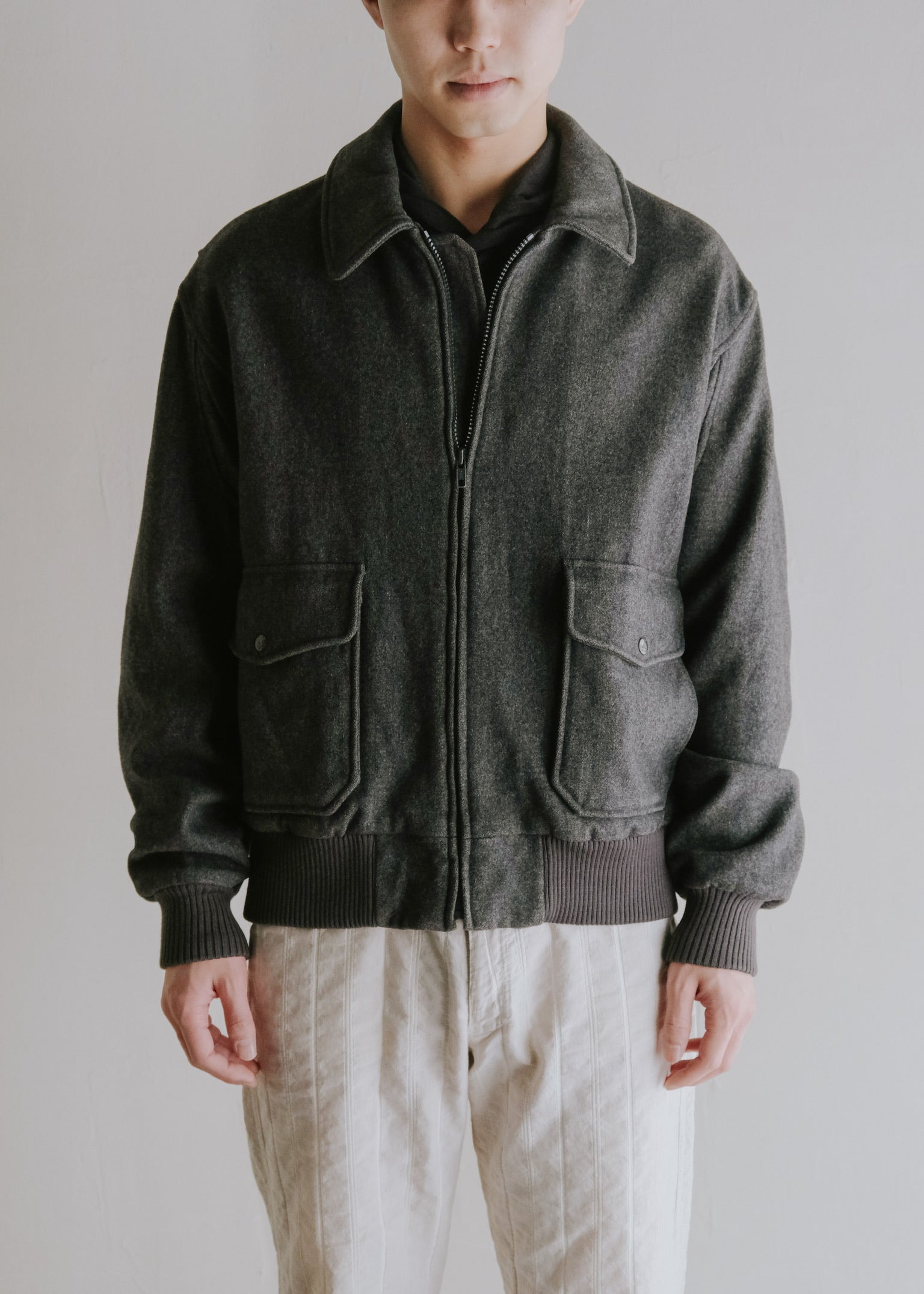 80-90's wool viscose A-2 style jacket
