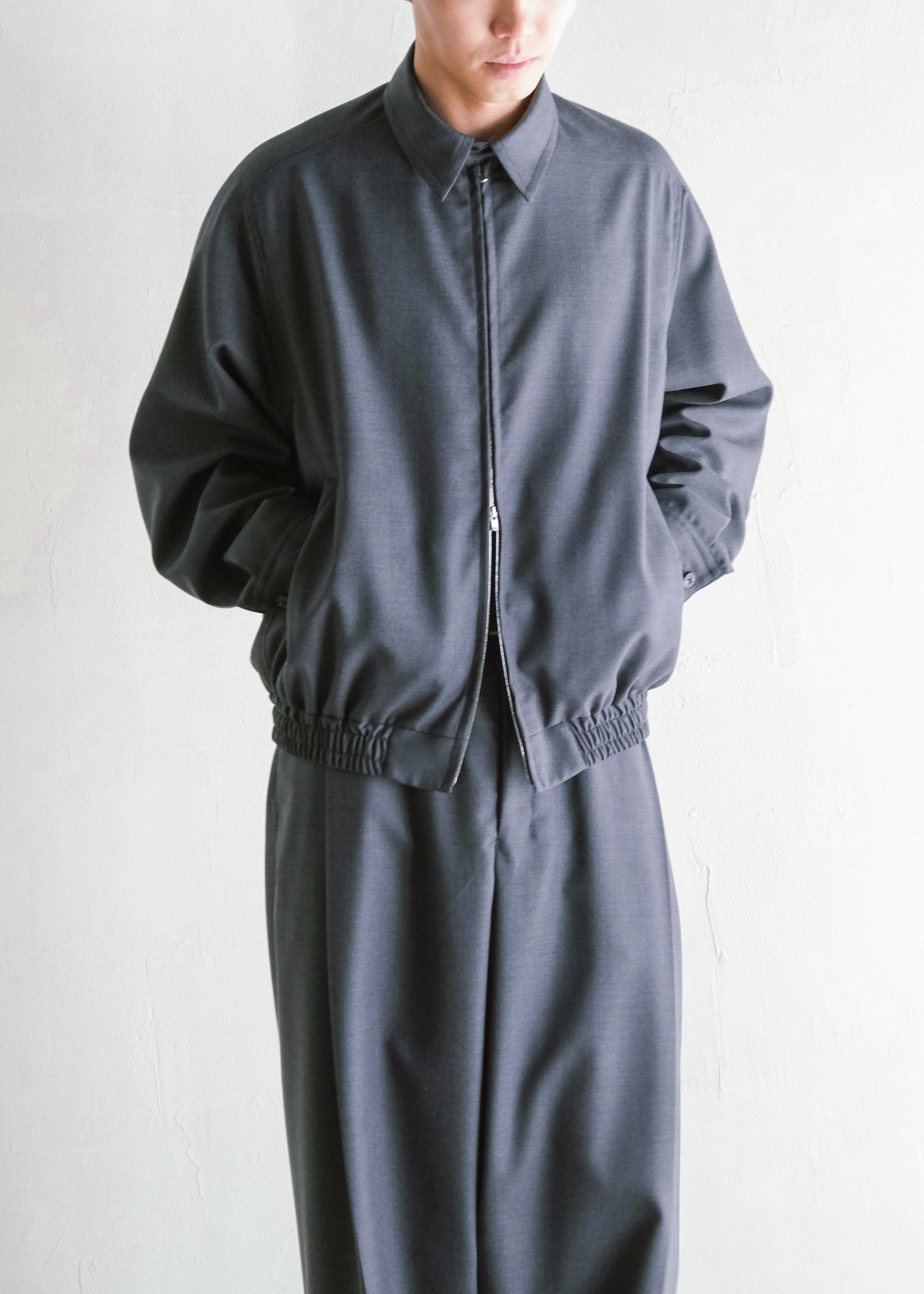 nonnotte 26AW Draping Big Yoke Raglan Drizzler Jacket / Charcoal Top