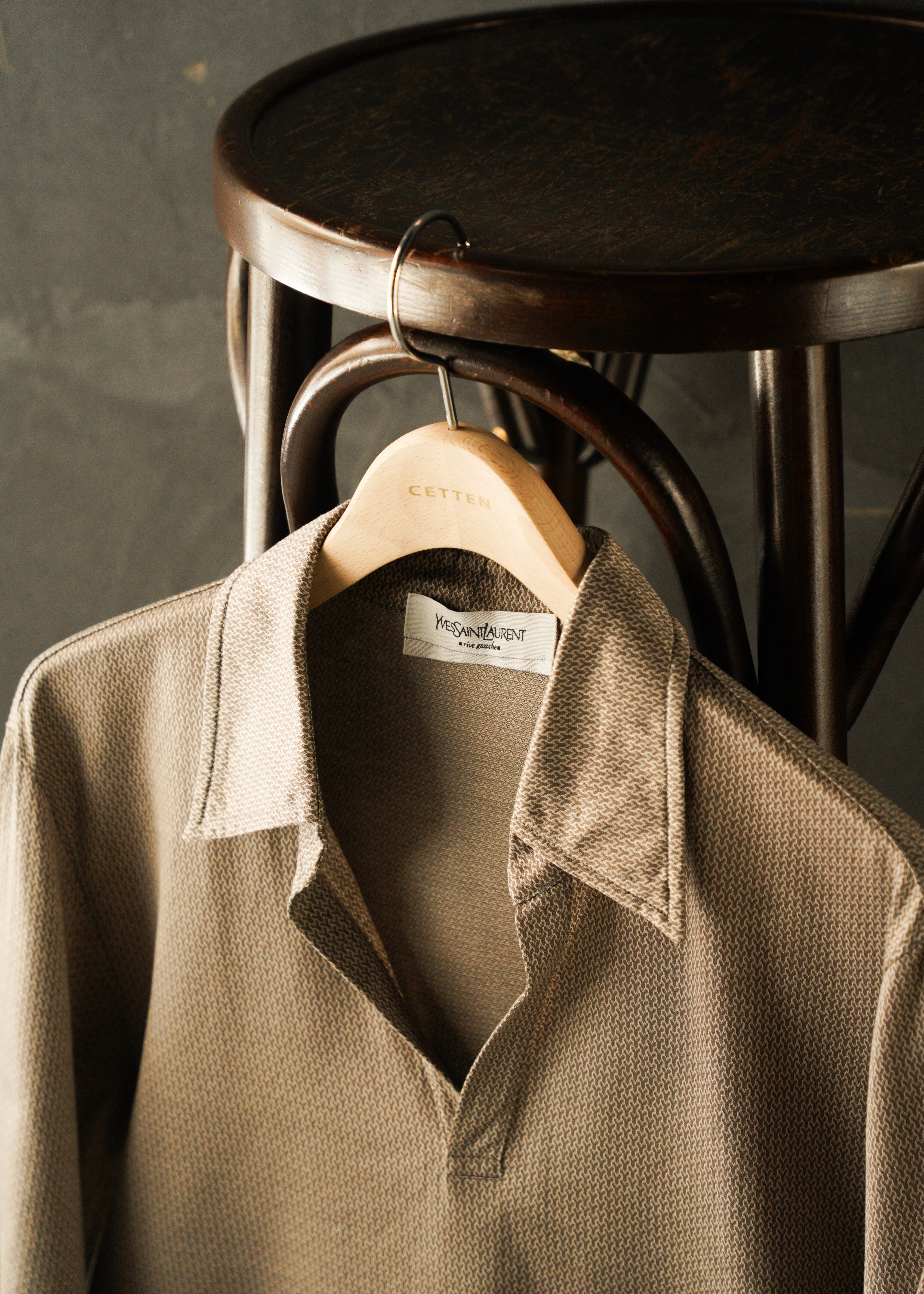 00’s Yves Saint Laurent rive gauche geometric design skipper shirt