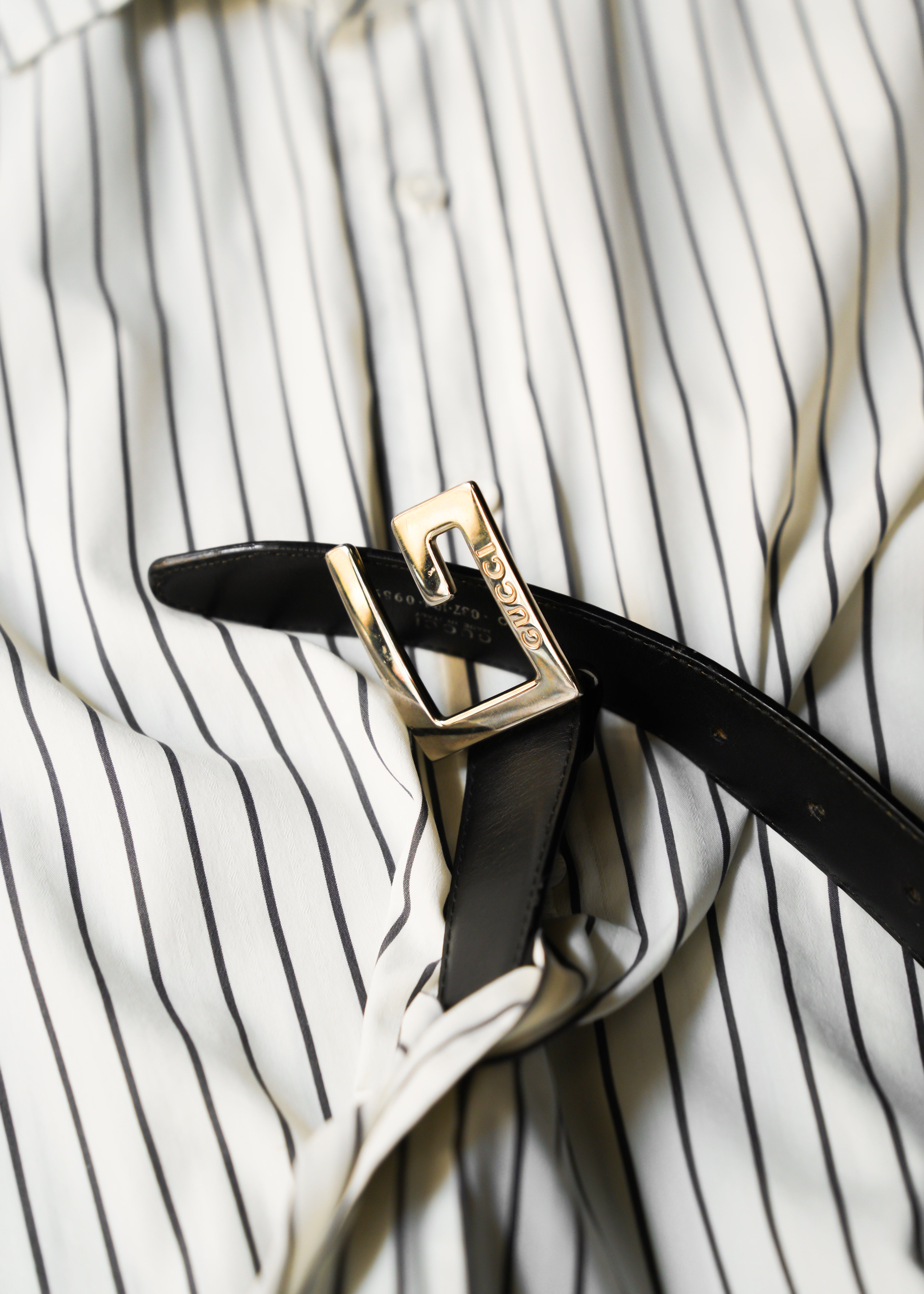 GUCCI G buckle leather belt