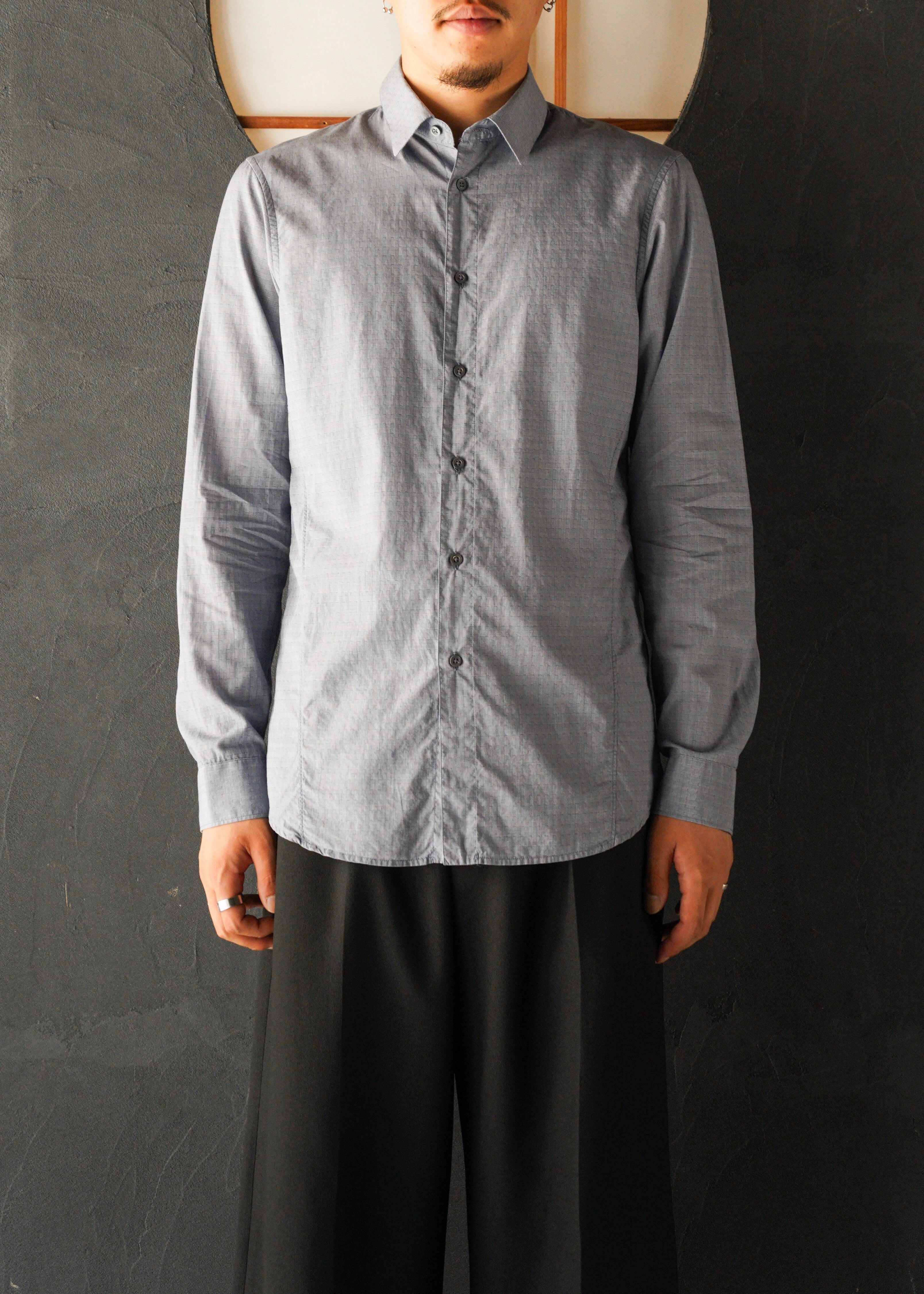 JIL SANDER 2013AW glen check regular collar cotton shirt