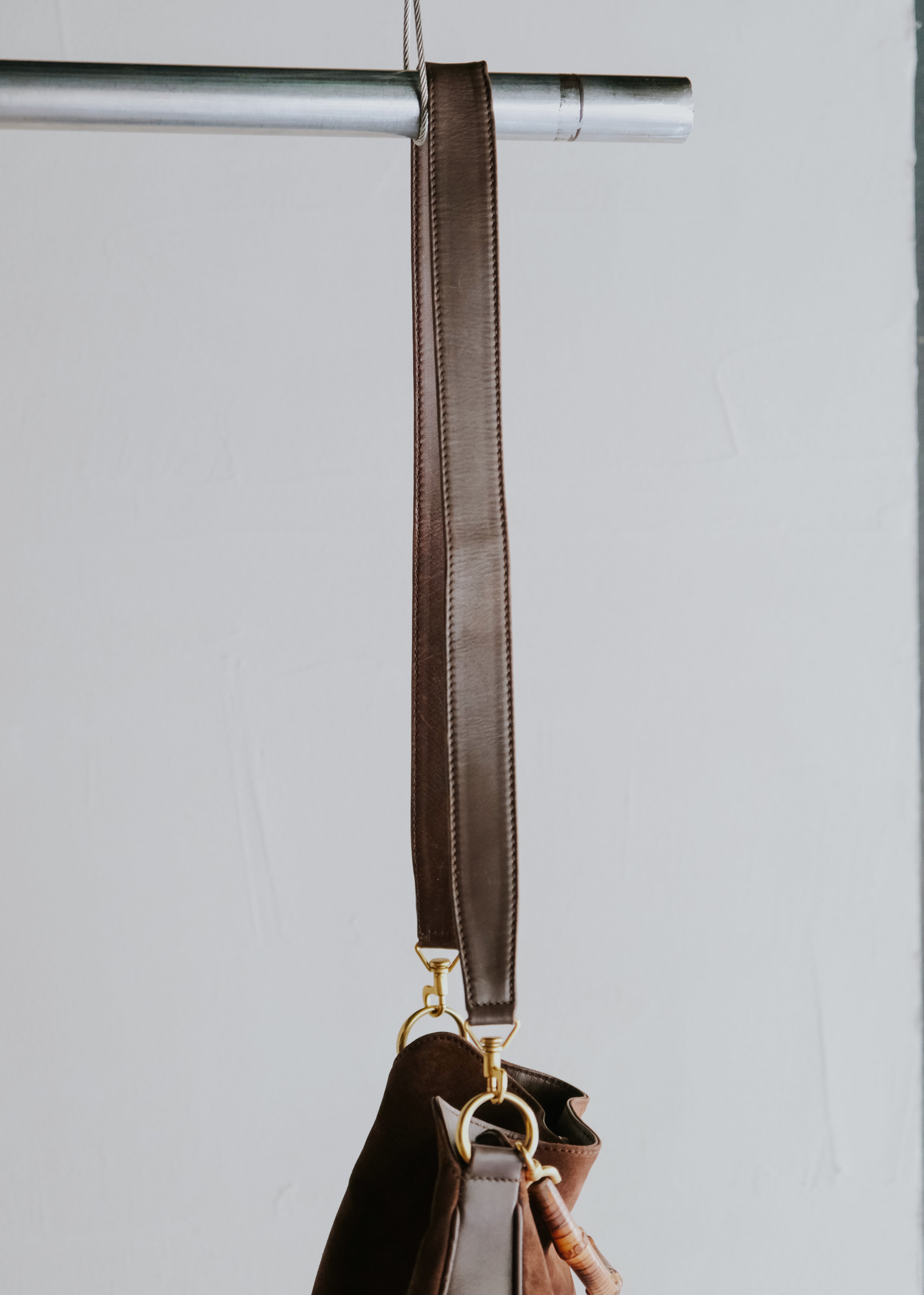 GUCCI グッチ 90-00年代 2way スウェードレザー ショルダーバッグ with バンブー handle メンズ