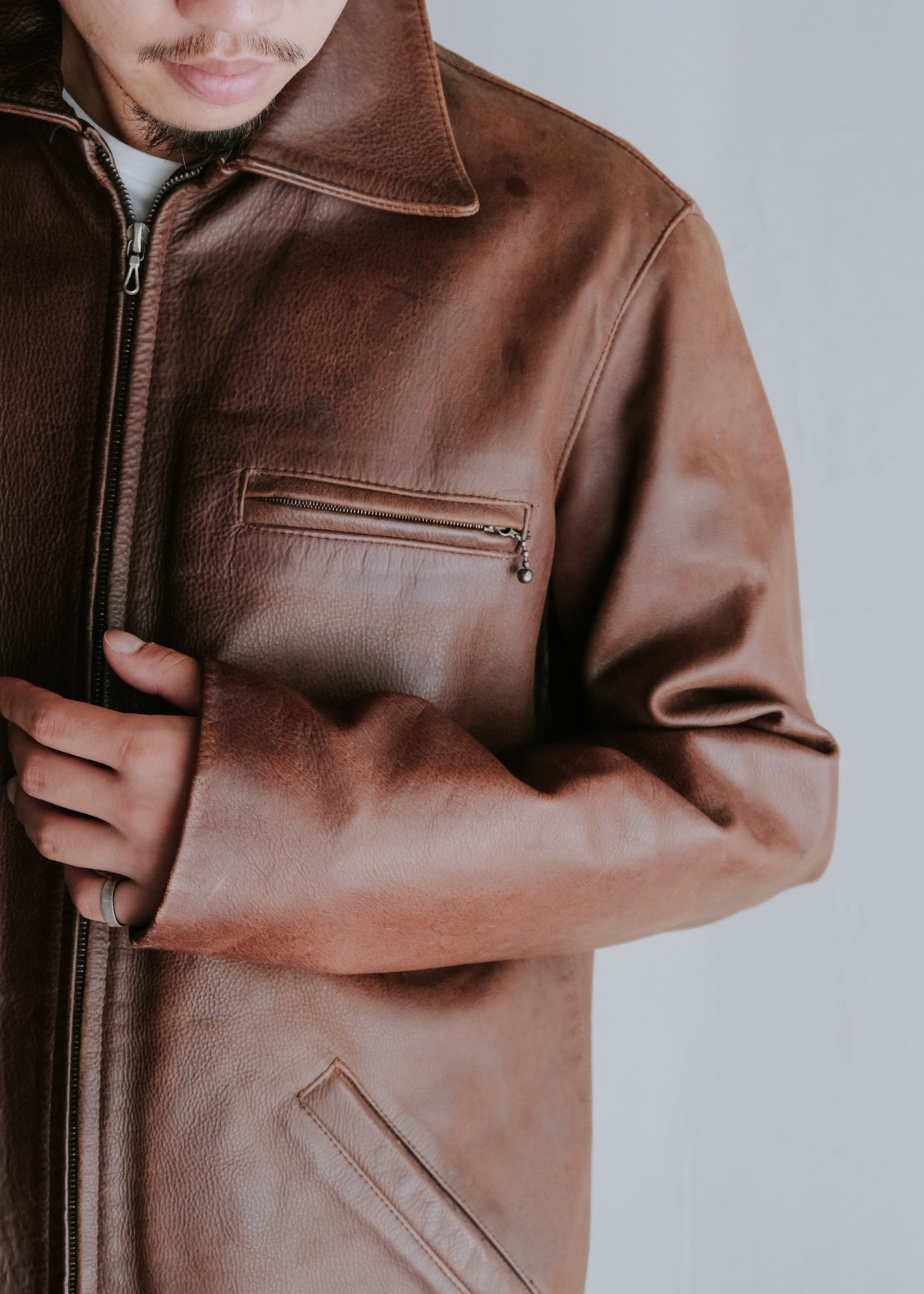 A.P.C. アーペーセー 90年代 cow レザー zip up ジャケット メンズ