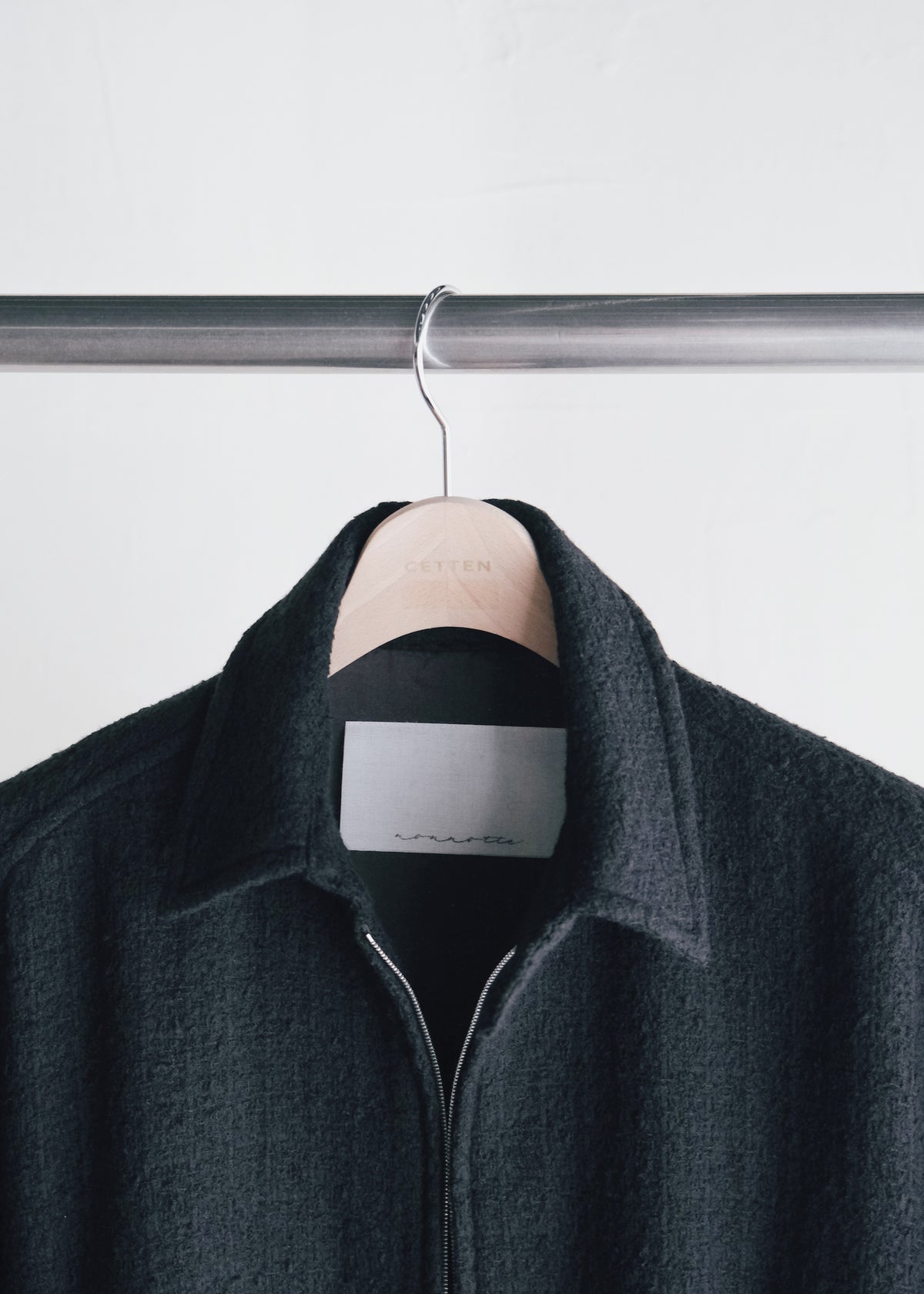 nonnotte 26AW Draping Big Yoke Raglan Drizzler Jacket N Tweed 002 / Smoked Black