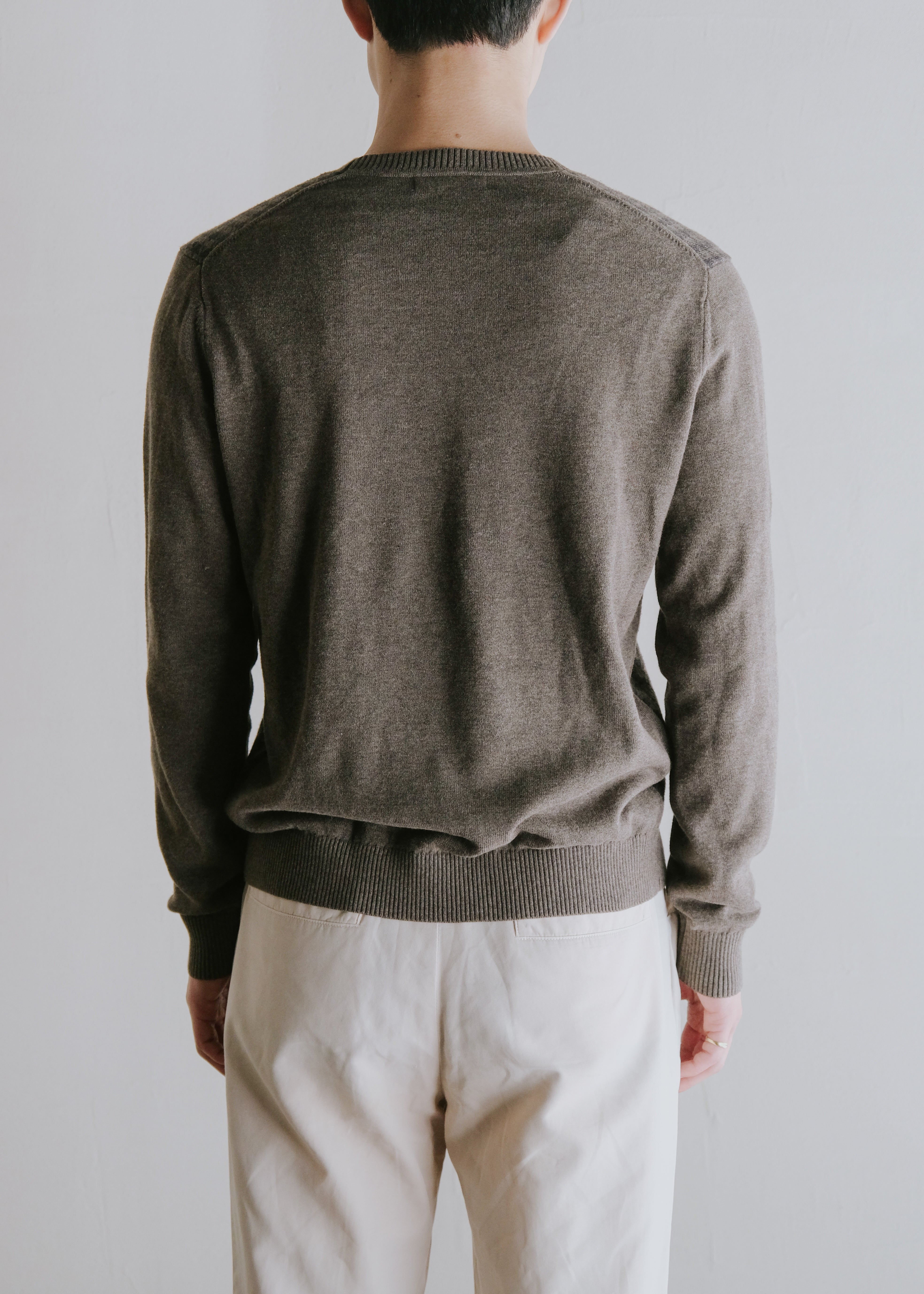 BANANA REPUBLIC jacquard pattern cotton crew neck knit