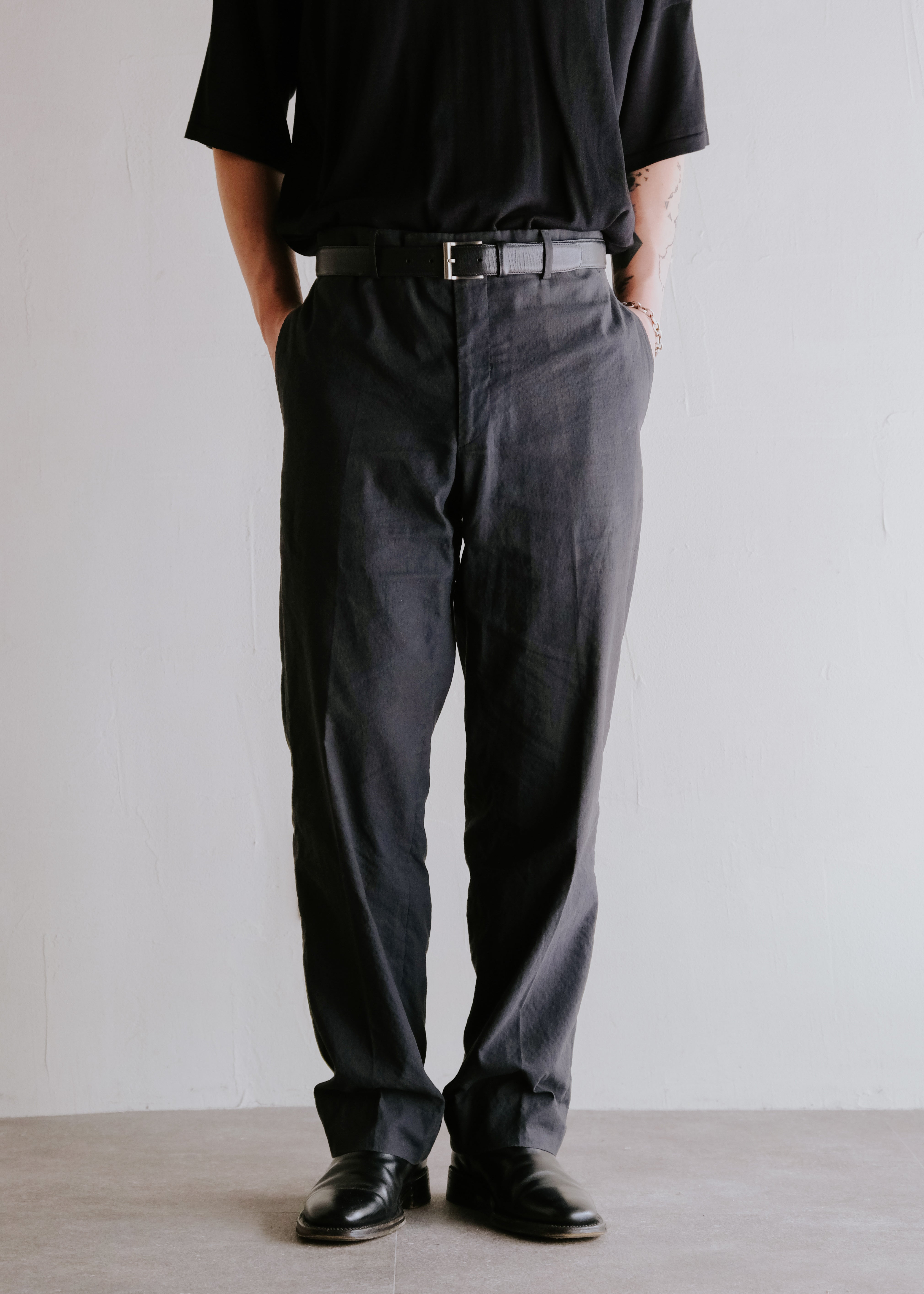 【名品図鑑】mid00s Hermes light cotton trouser 00's HERMÈS cotton linen tapered trousers