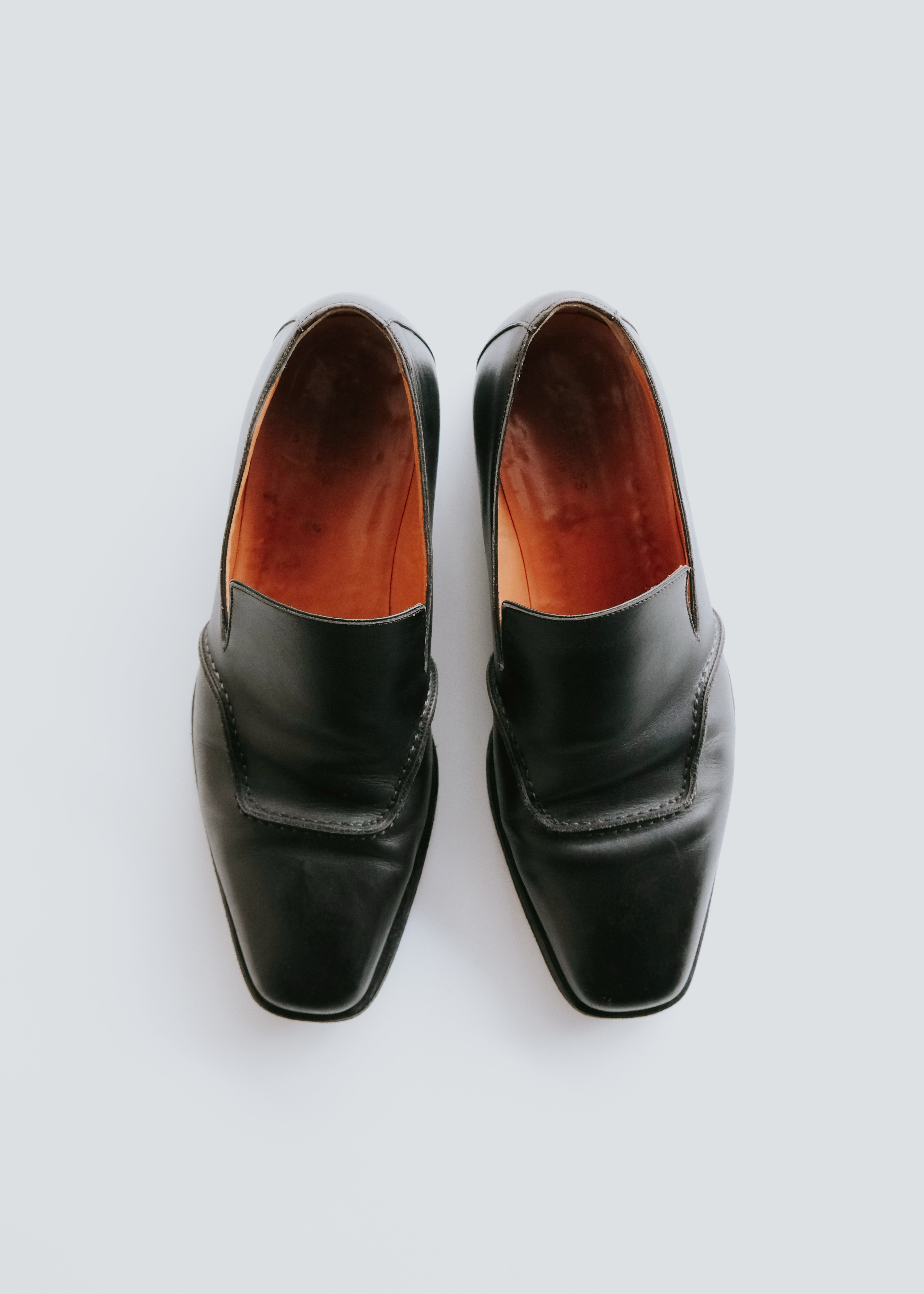 90-00's HERMÈS square toe leather venetian loafers