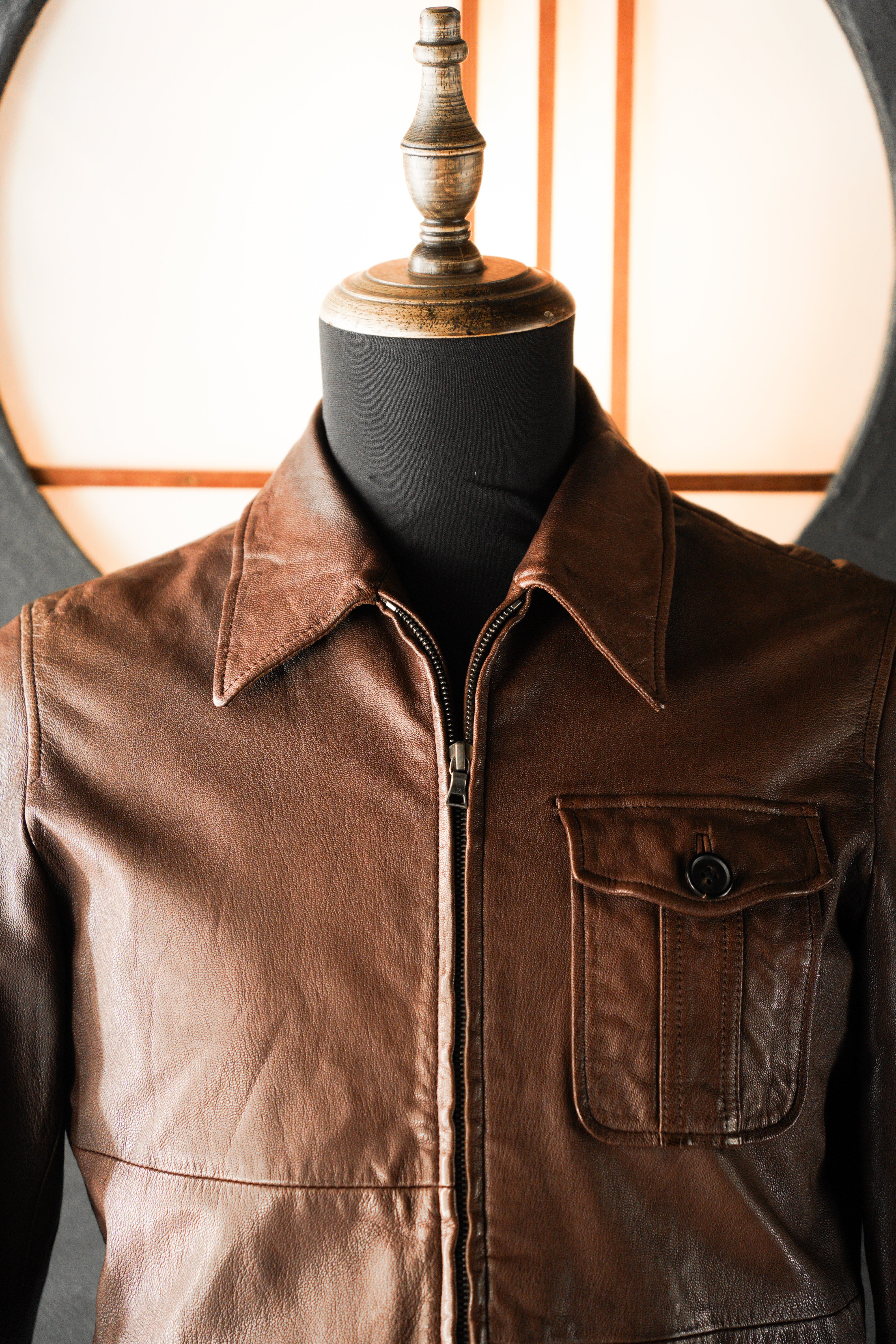 Paul Smith safari leather zip-up blouson