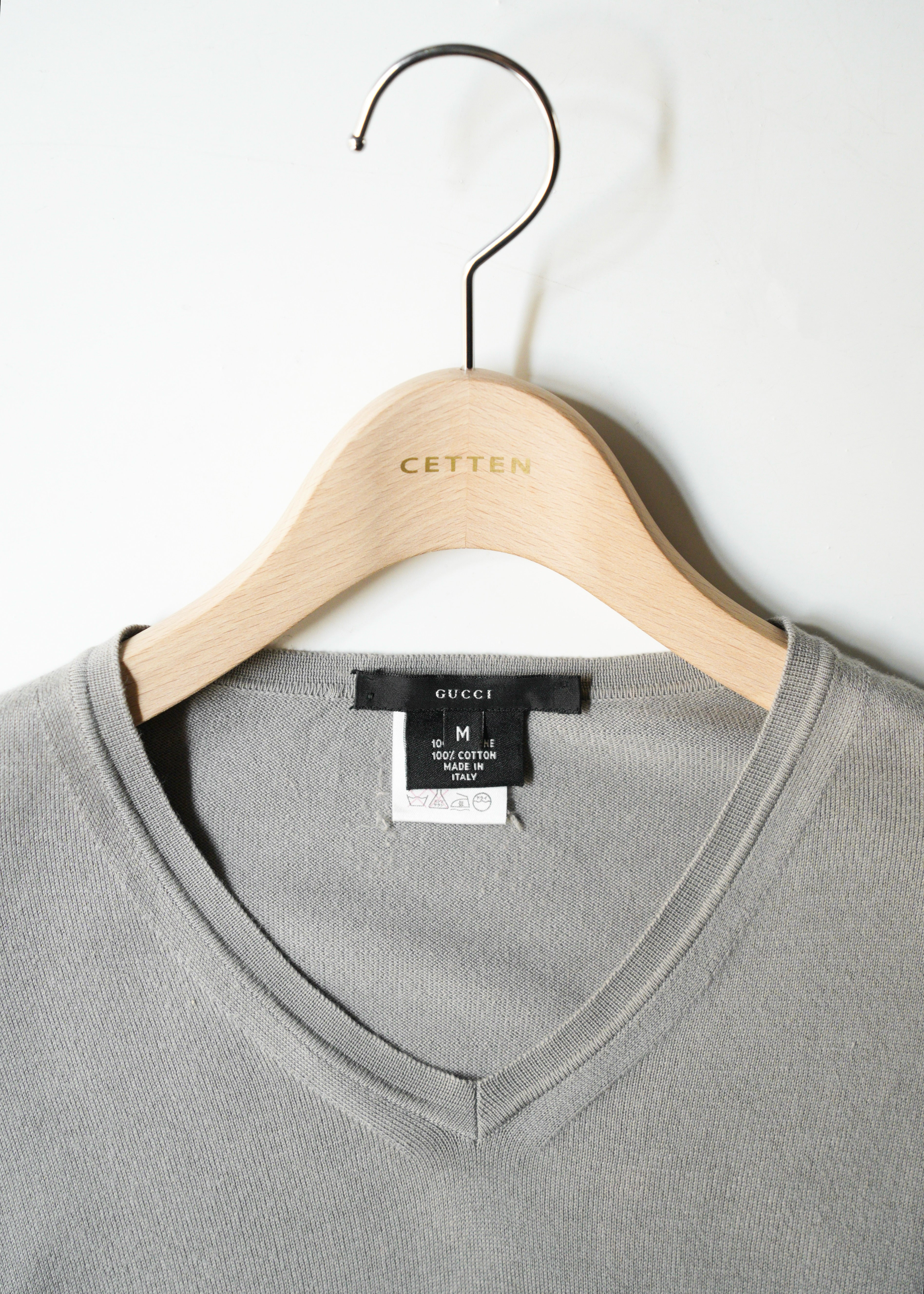 00’s GUCCI v neck cotton long sleeve knit
