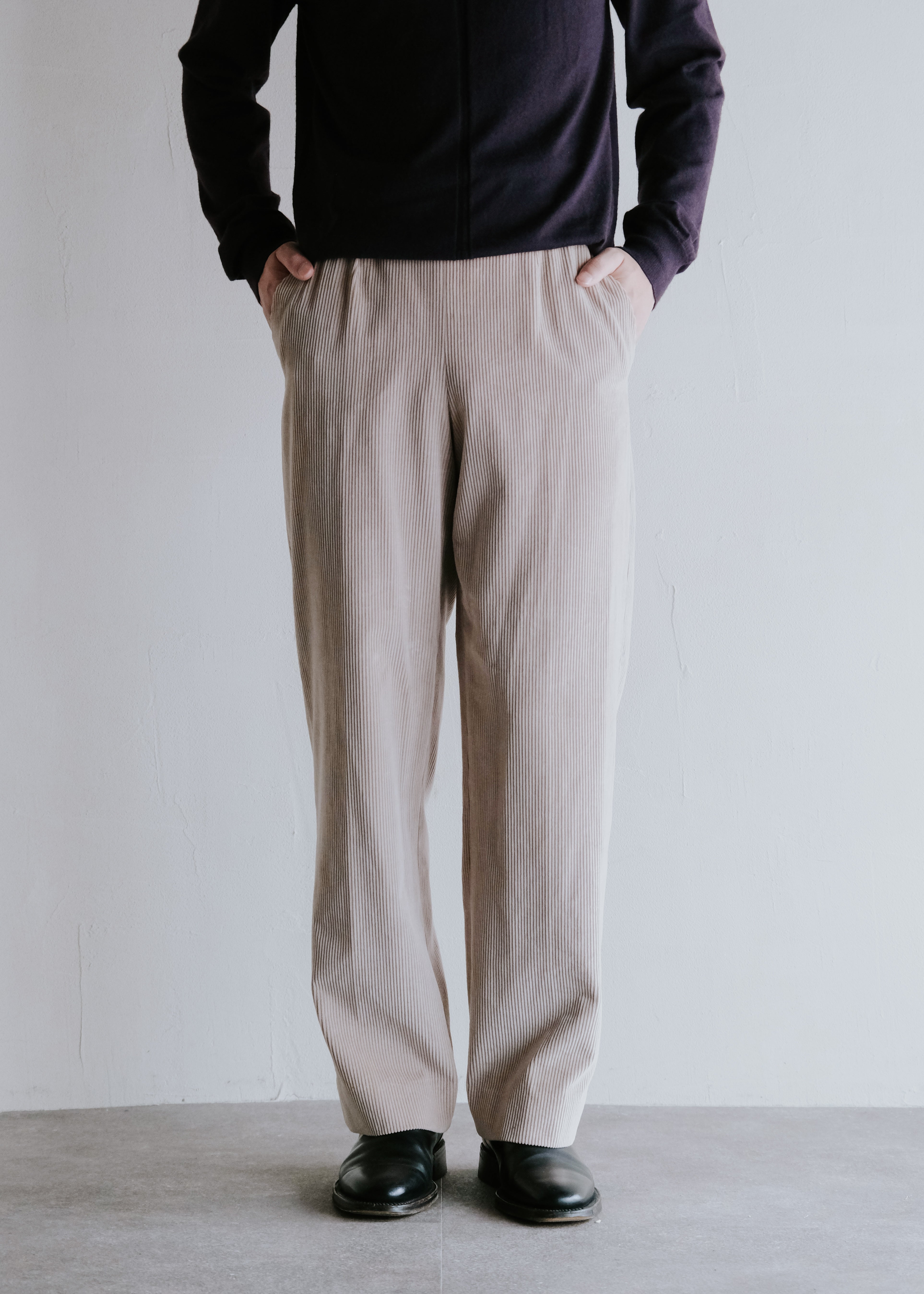 HERMÈS 00aw by Martin Margiela cotton cashmere corduroy straight  trousers