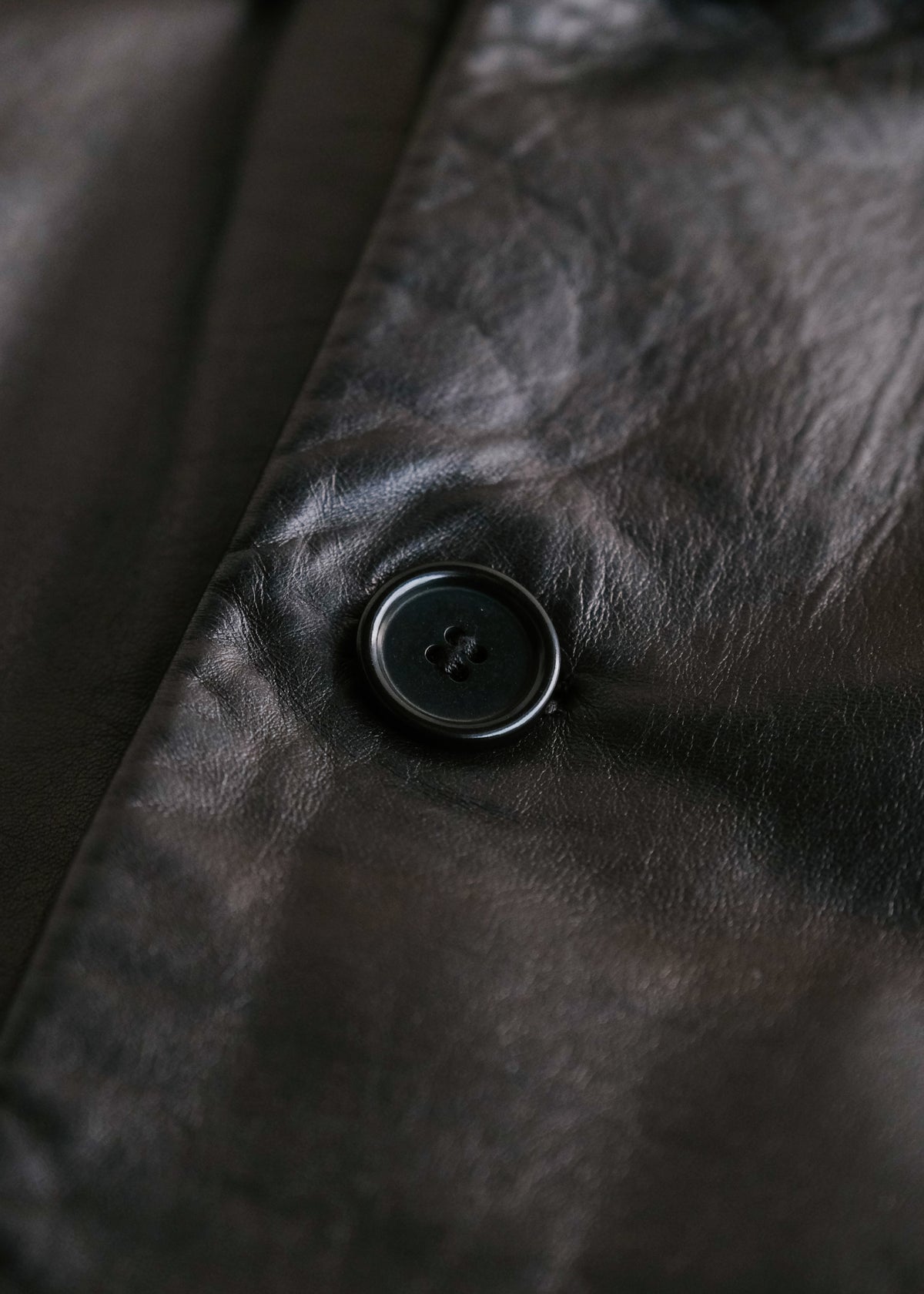 90-00's RUFFO single breasted leather caban coat