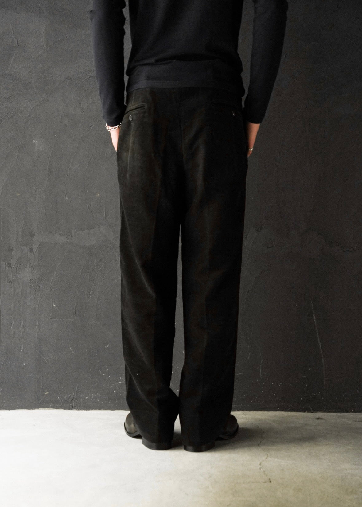 00’s ARMANI COLLEZIONI mole skin straight trousers