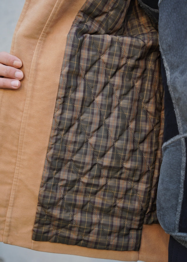 00's A.P.C. detachable boa stand collar moleskin blouson