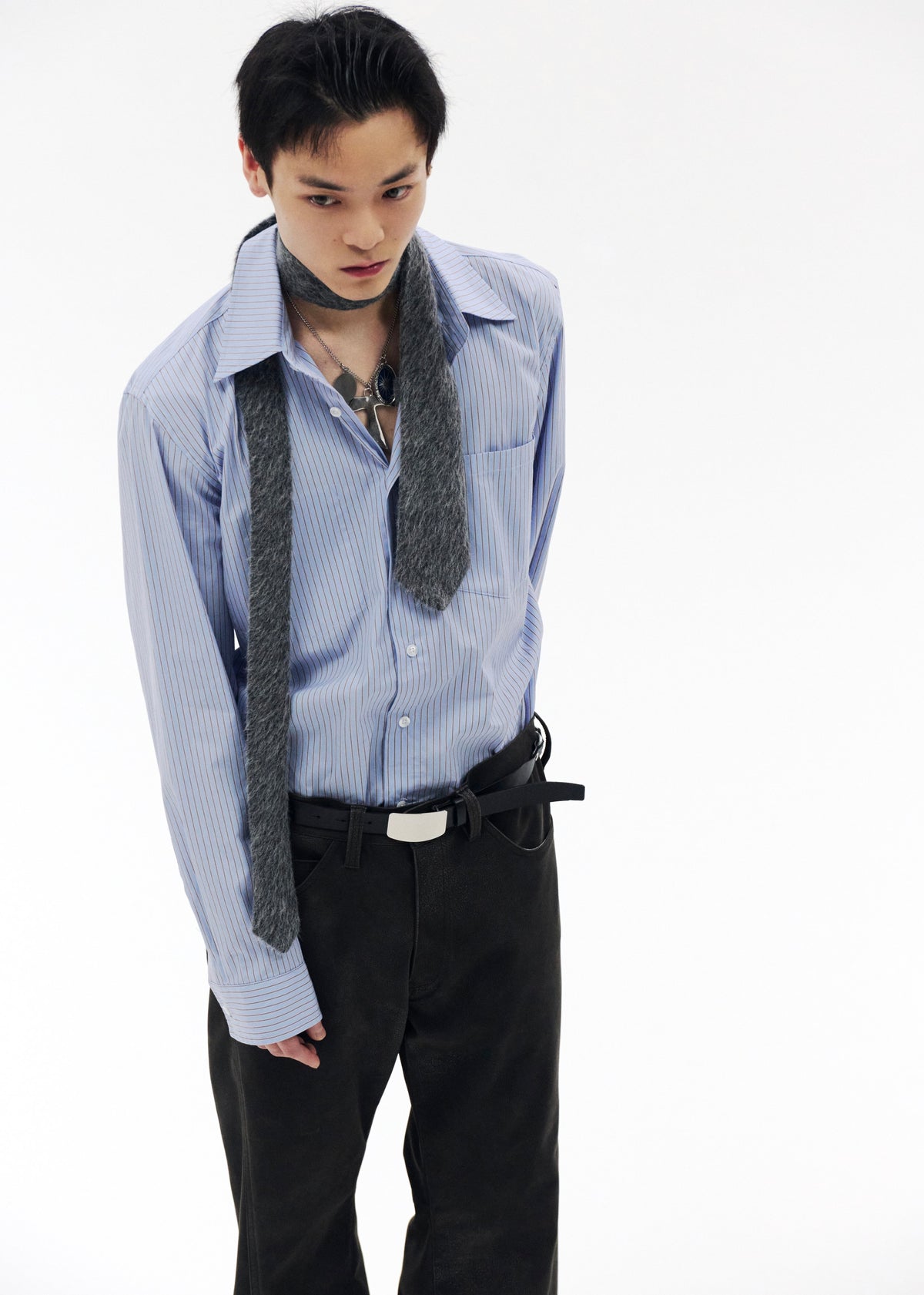 SHOOP 26AW LUCAS 2 POCKET SHIRT / Blue Stripes