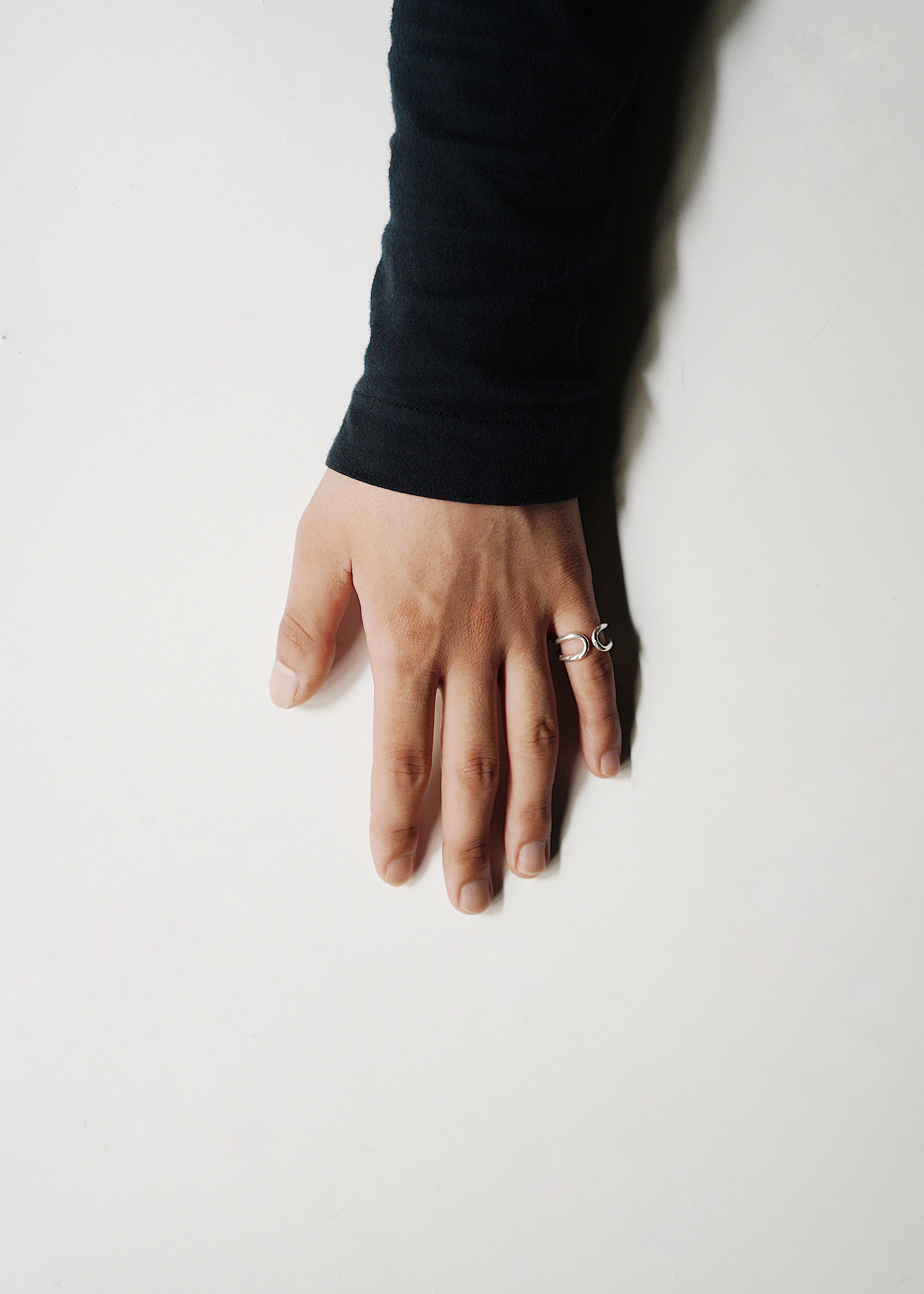 karen silver double scarf ring