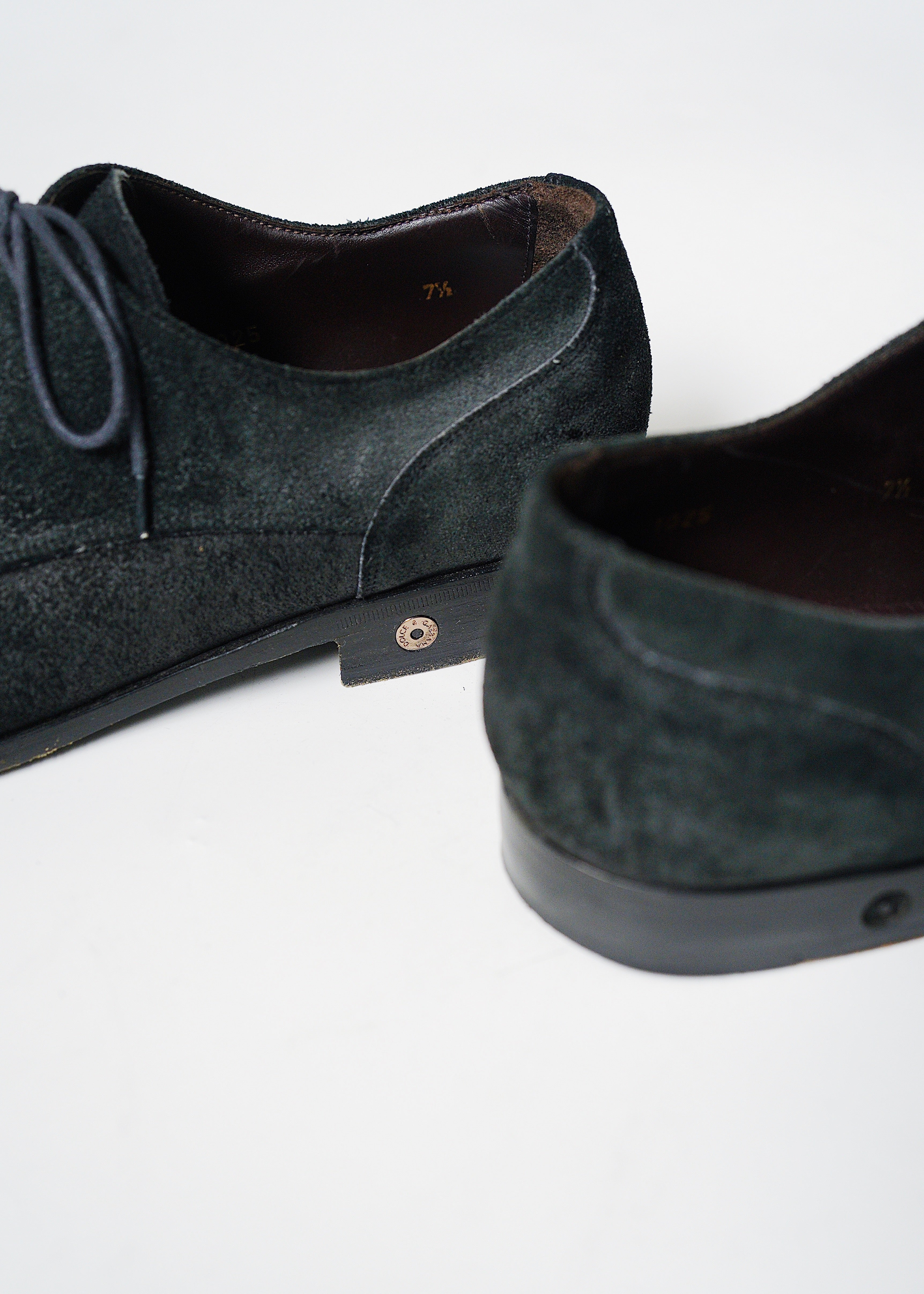 00's DOLCE & GABBANA pointed toe suede leather shoes