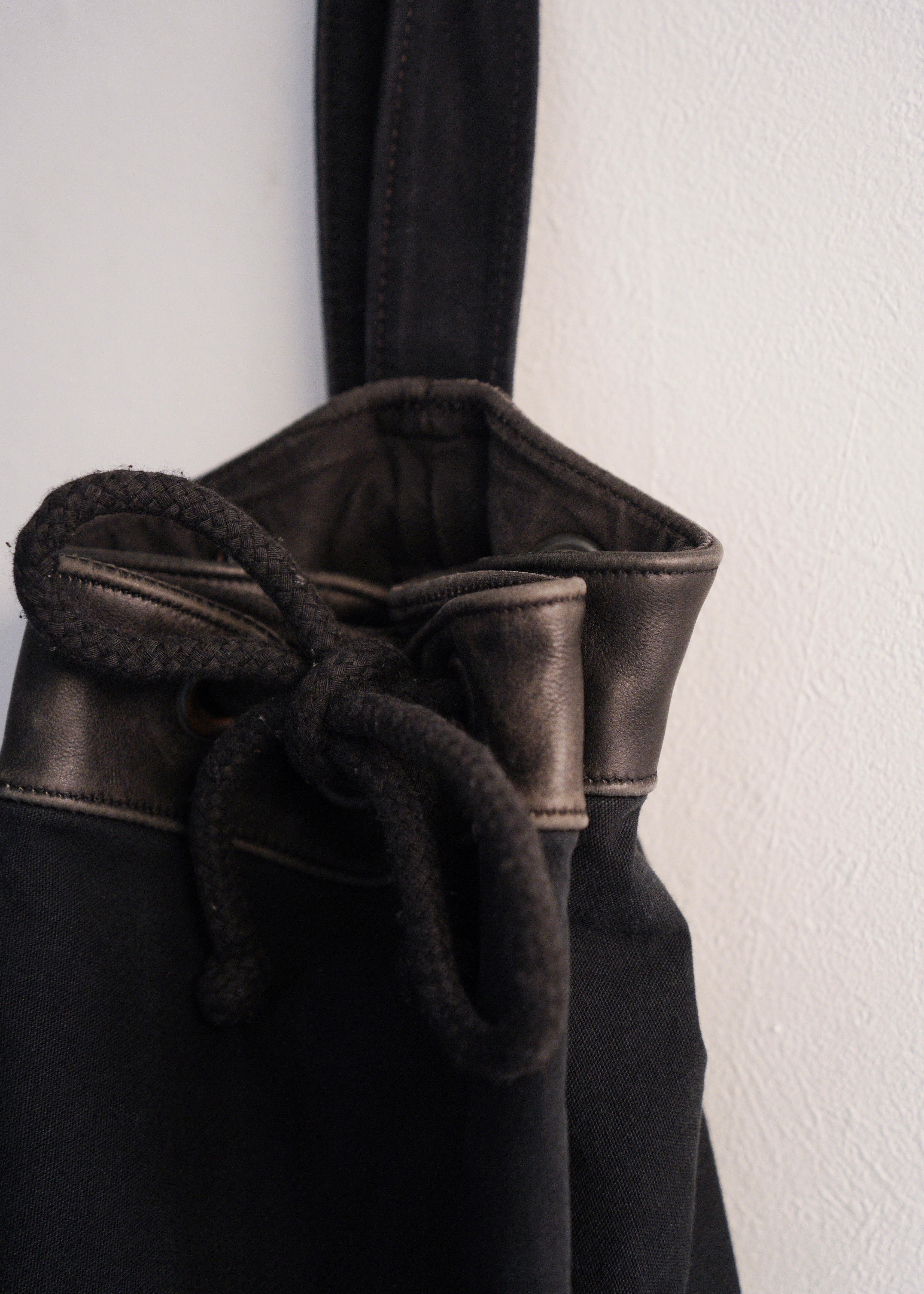 90's agnes b. switching cotton leather bonsack
