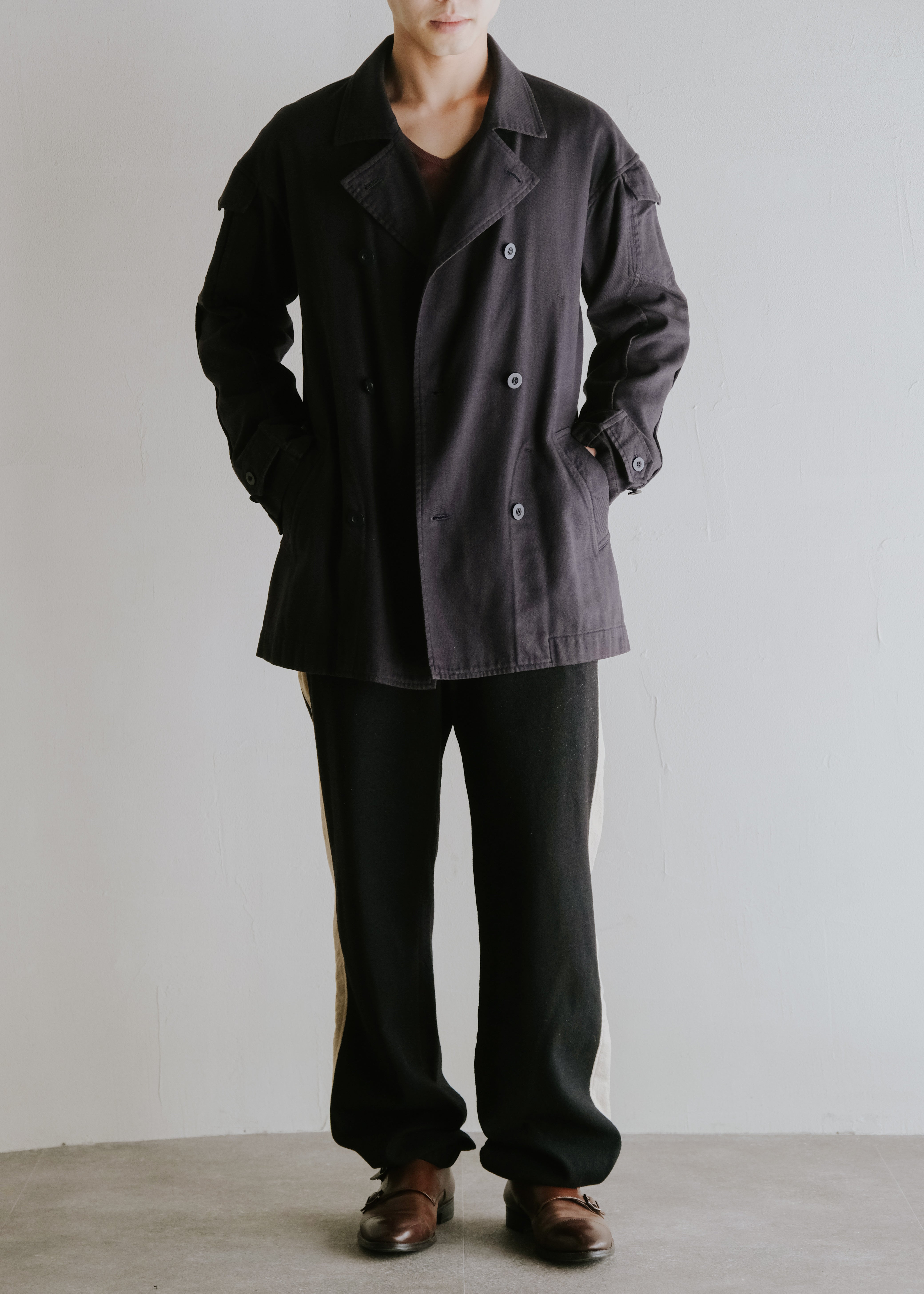 FINAL HOME 14SS multiple pocket cotton peacoat
