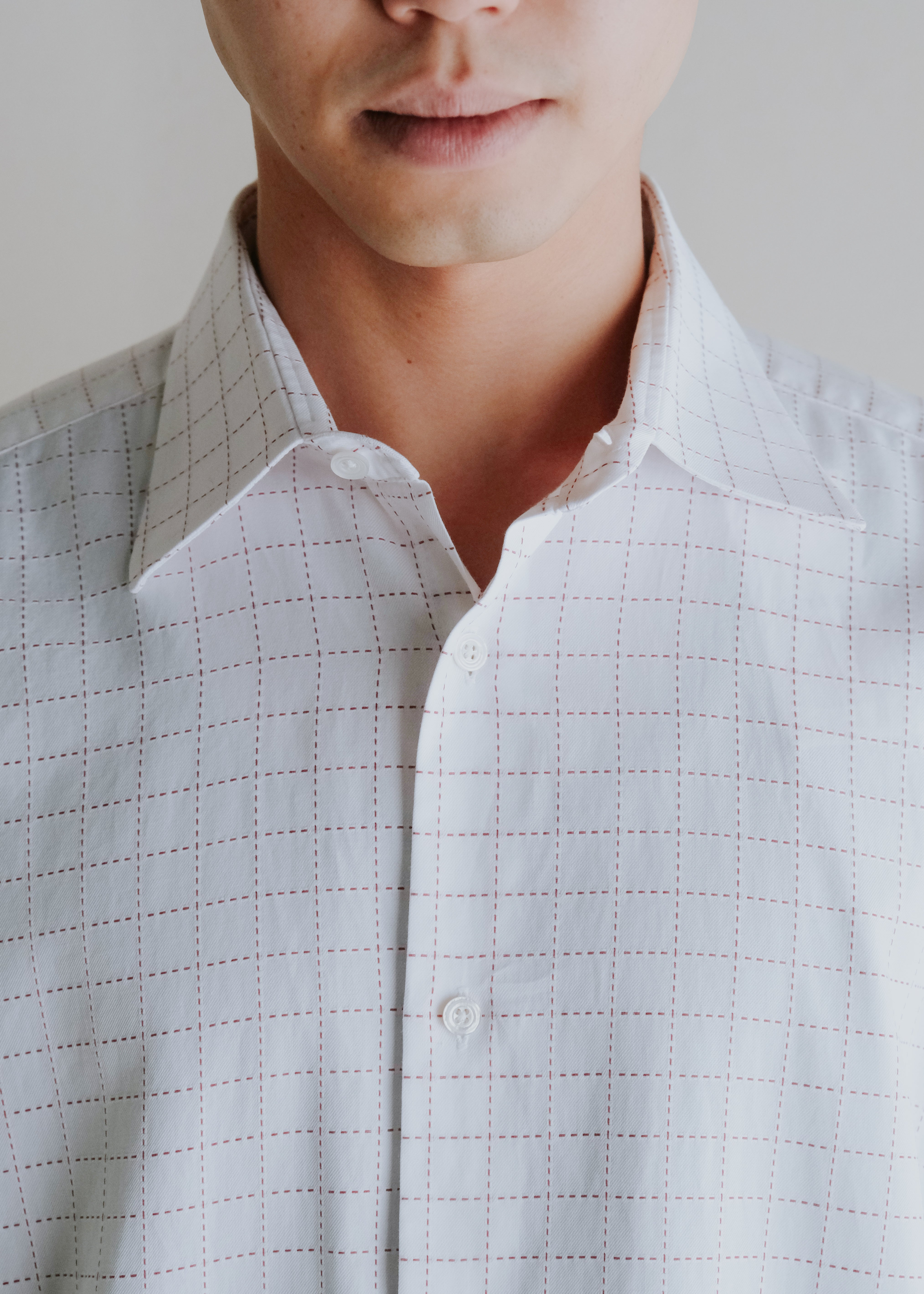 90's HERMÈS windowpane check regular collar shirt
