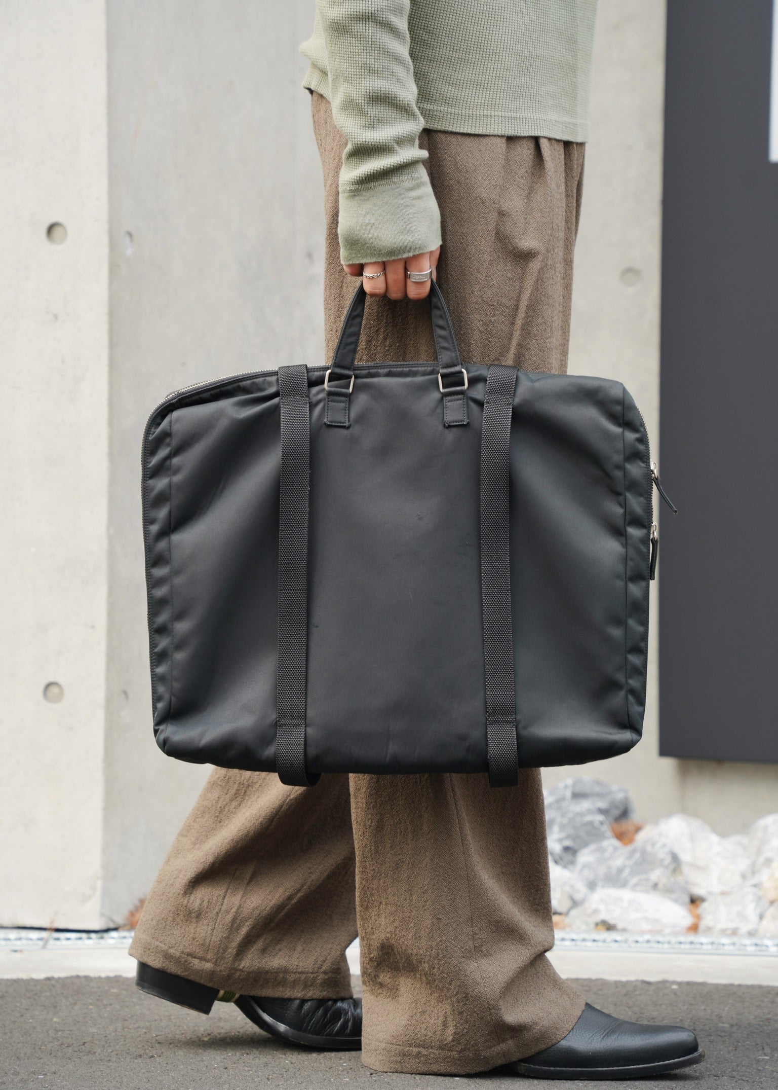 90's HELMUT LANG bondage nylon brief bag