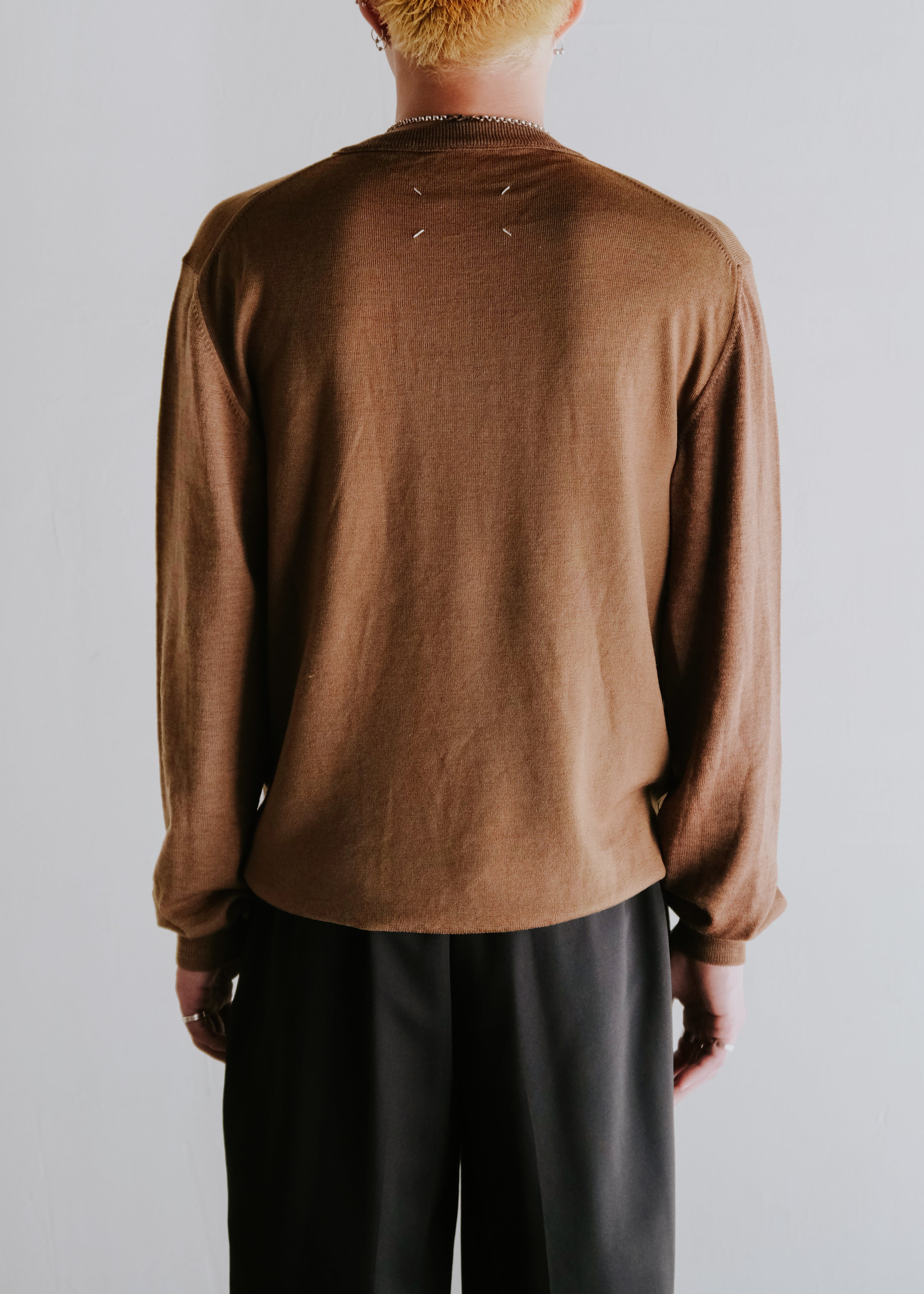 Martin Margiela 06AW tri-color v neck knit