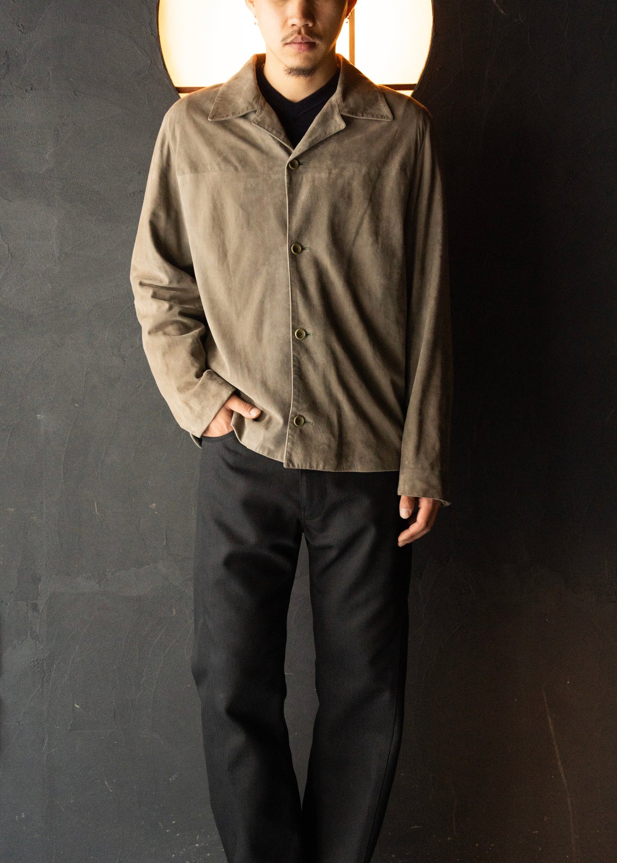 Calvin Klein Collection 98SS suede leather shirt jacket