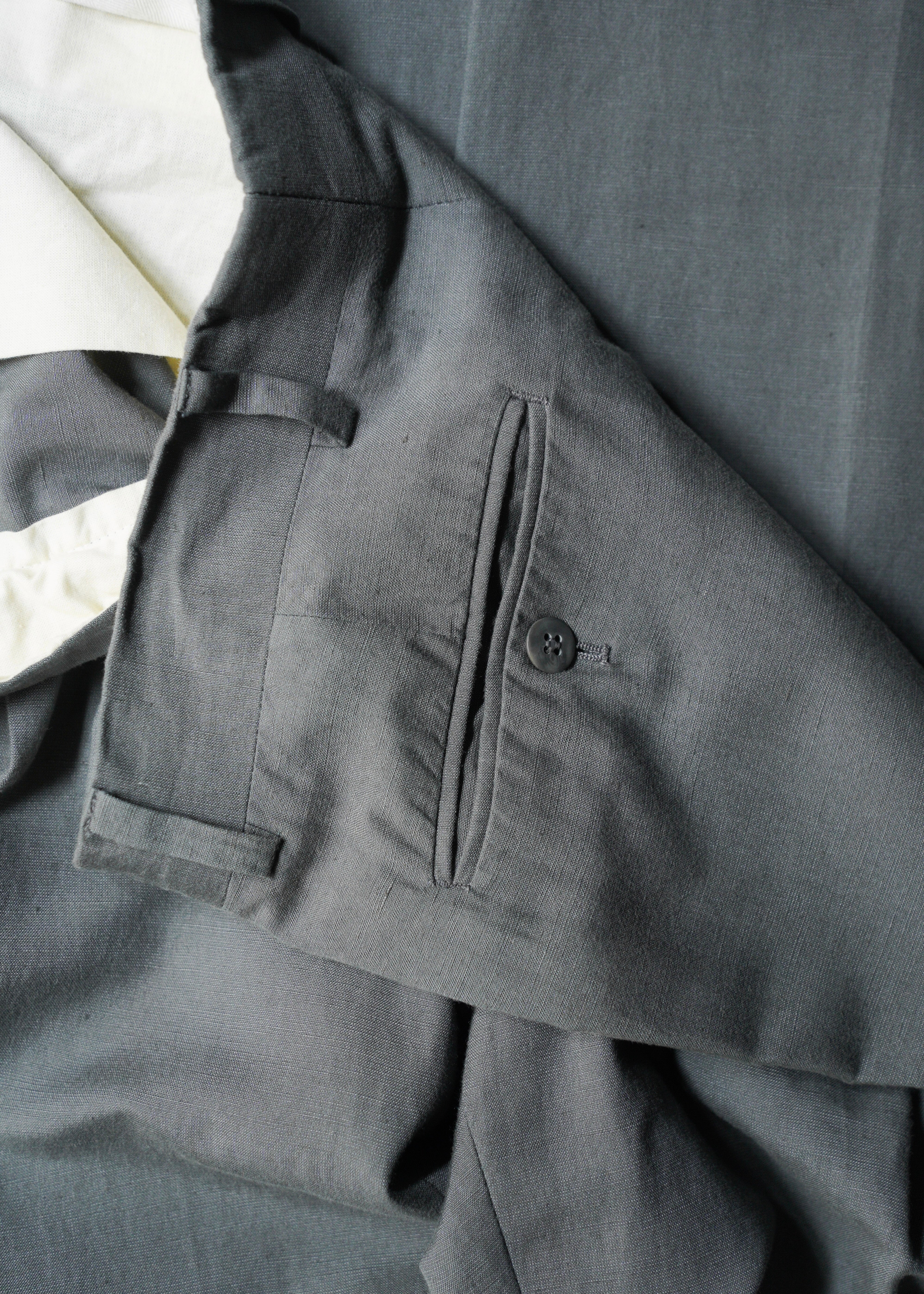 00’s ARMANI COLLEZIONI center crease cotton blend linen pants