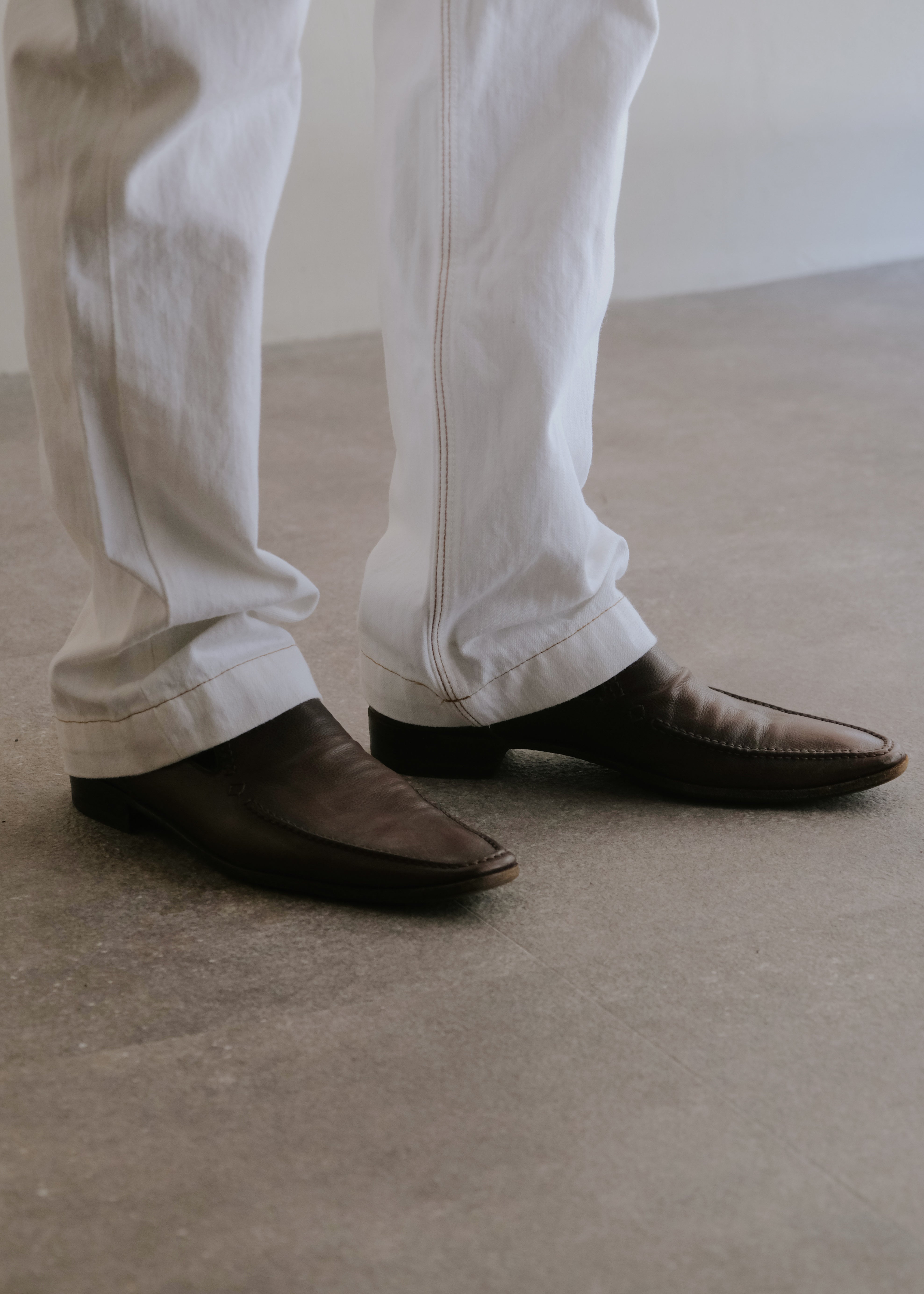 BOTTEGA VENETA slim square-toe vamp loafer