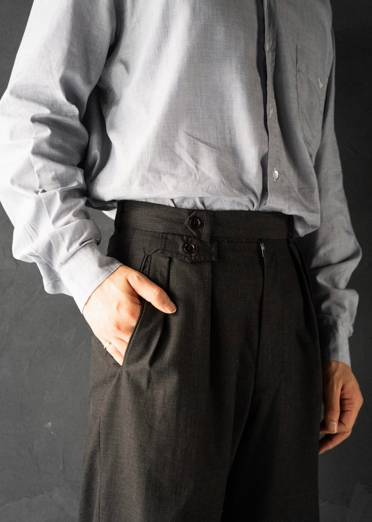 80-90’s EMPORIO ARMANI two tuck wool slacks