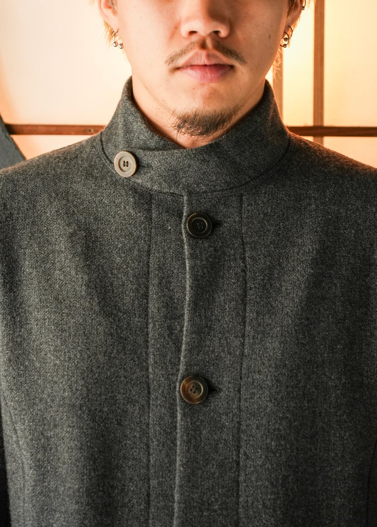 EMPORIO ARMANI 04AW cashmere blend mao collar wool jacket