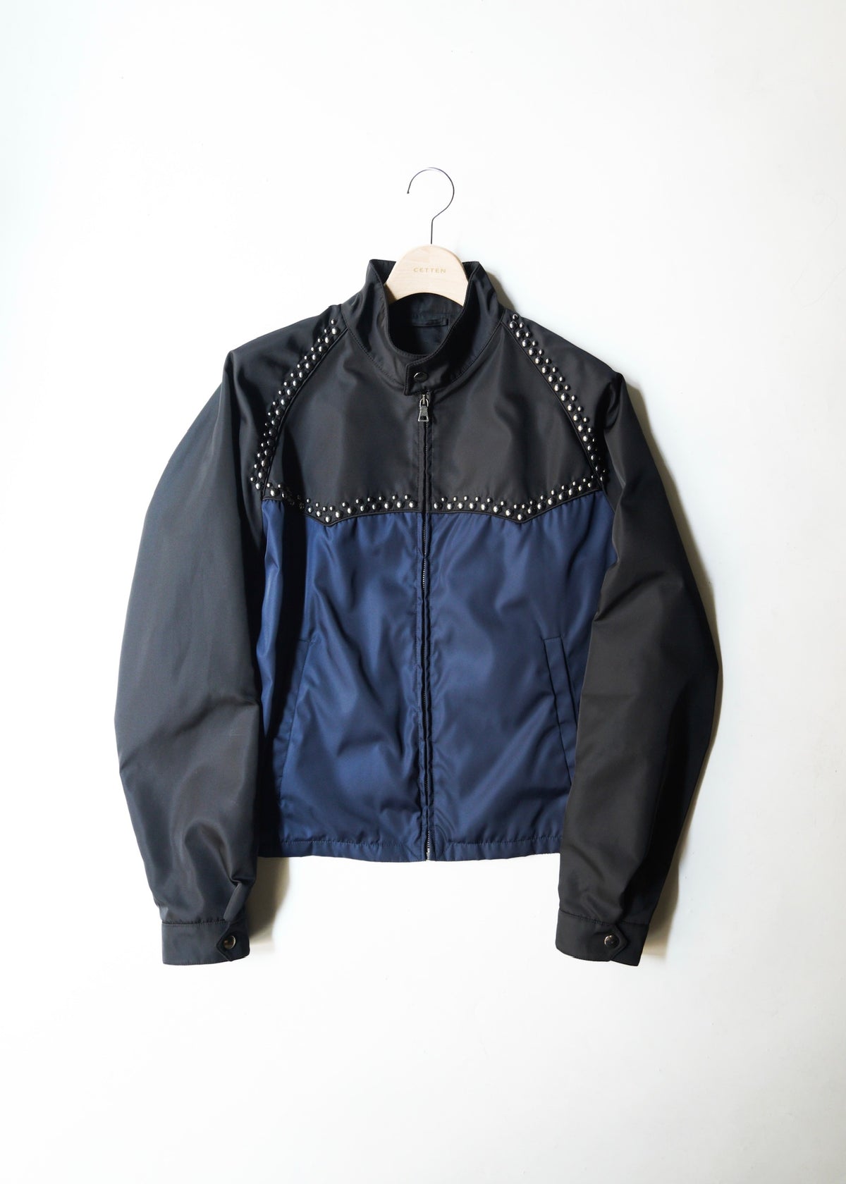 PRADA 12SS bicolor nylon studs blouson